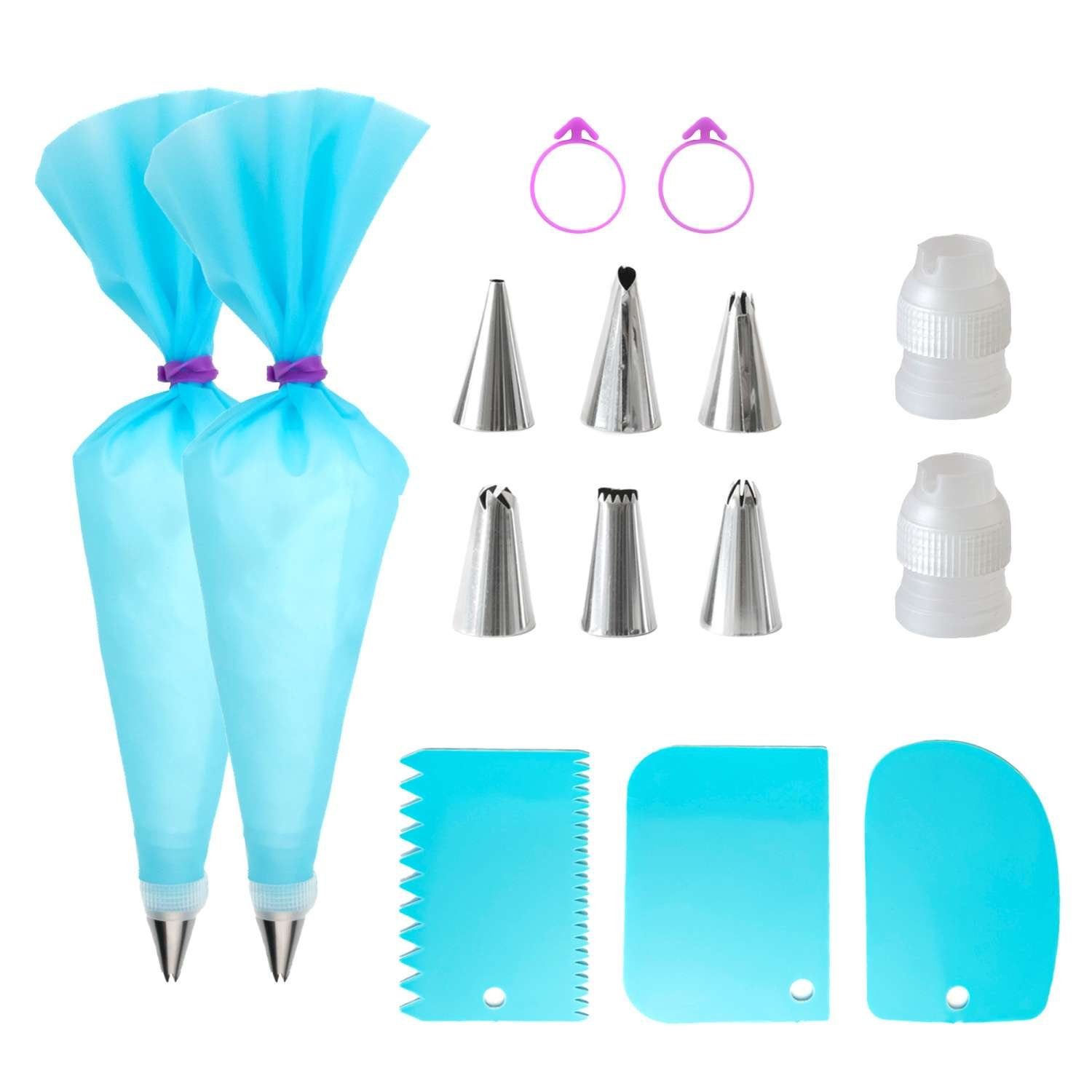 Intirilife Кондитерські мішечки (Set, 15-tlg., Set) Кондитерські мішечки 17 x 30.5 cm Wiederverwendbares Приладдя для випічки