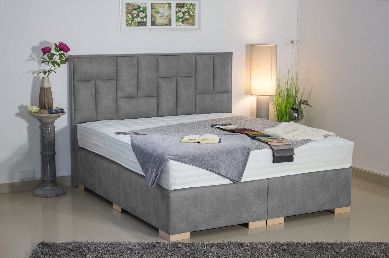 PAARA Boxspringbett Nevada ohne Bettkasten mit alles mit Holz, mit einzigartigem Belüftungssystem