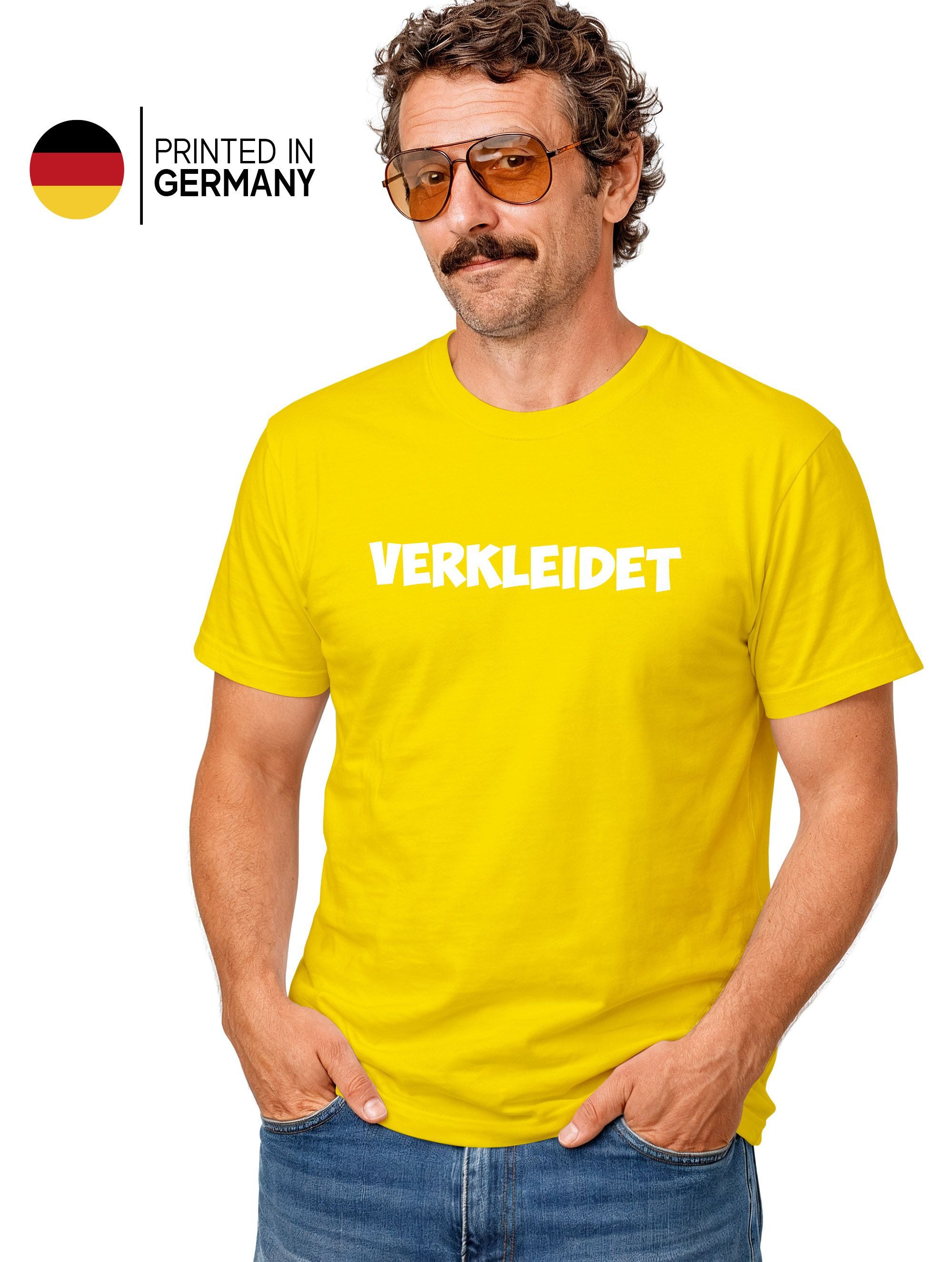 MoonWorks Print-Shirt Herren T-Shirt Verkleidet Fasching Fastnacht Kostüm Karneval mit Print