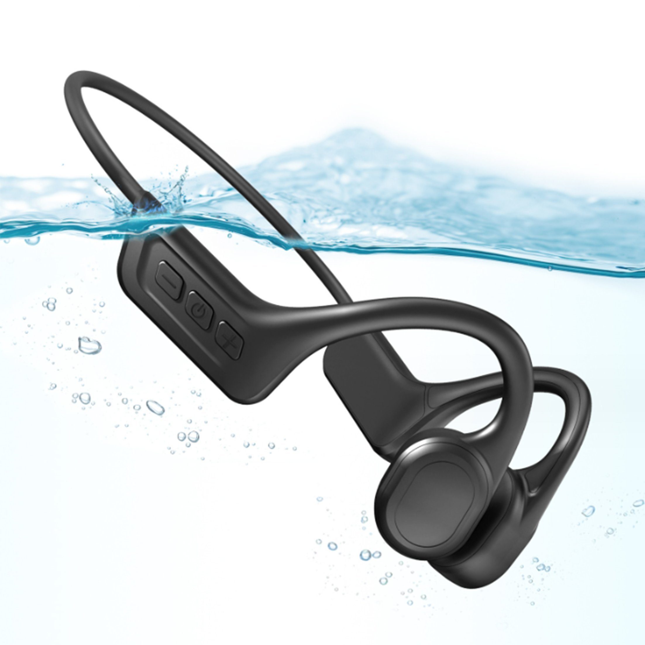 Diida Knochenleitungskopfhörer,Schwimmkopfhörer,wasserdicht,mit 32G Speicher Bluetooth-Kopfhörer (Beidseitiges Stereo-Bluetooth-Headset mit Ohrbügel)