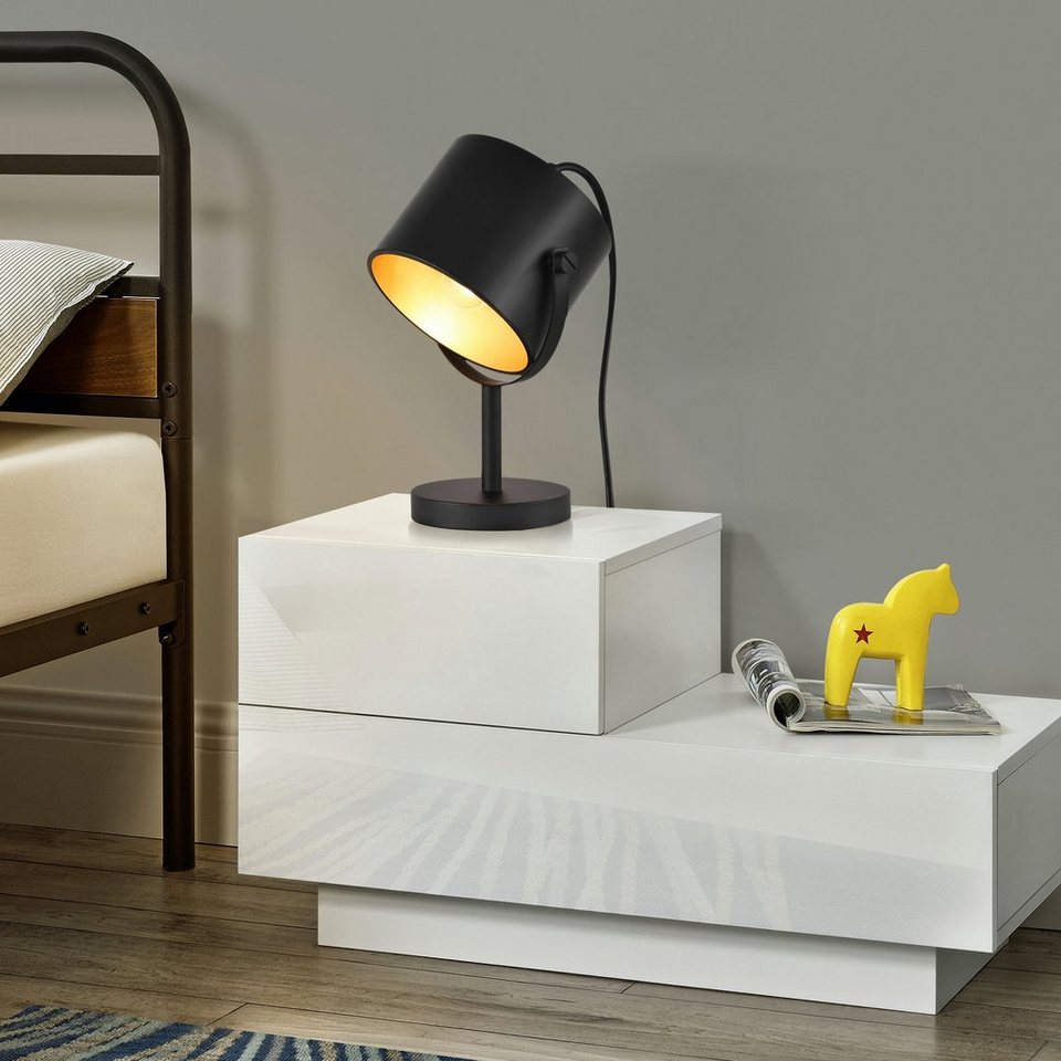 lux.pro Tischleuchte, Ein-/Ausschalter, ohne Leuchtmittel, »Farstorp« E27  Tischlampe max. 60W Nachttischlampe Metall Schwarz