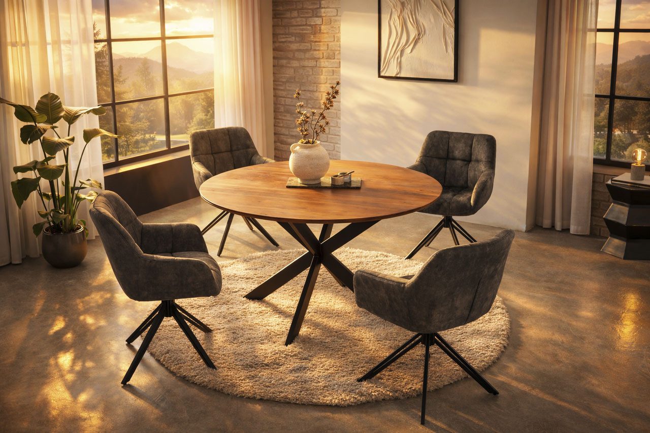 Home affaire Esstisch Soho rund, tolle Optik