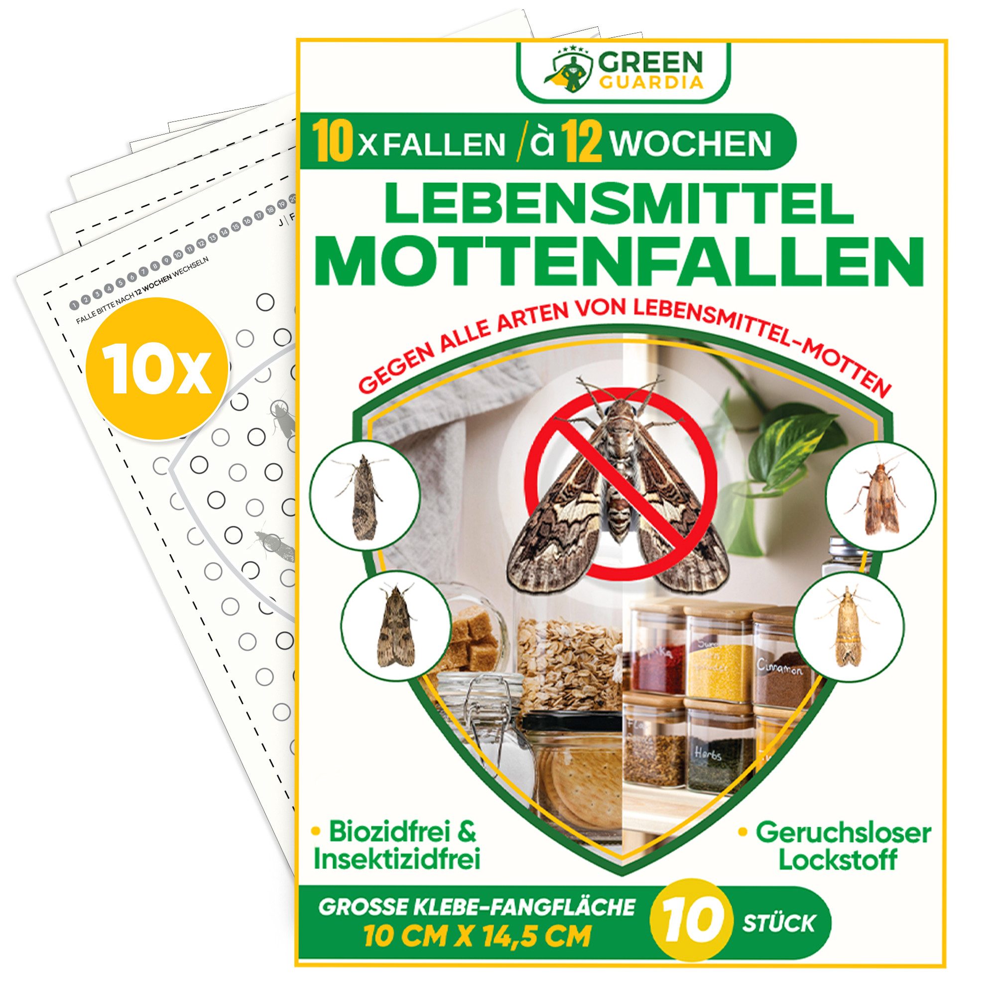 Klebefalle Lebensmittelmotten Falle – - wirkt bis zu 12 Wochen - Geruchlos