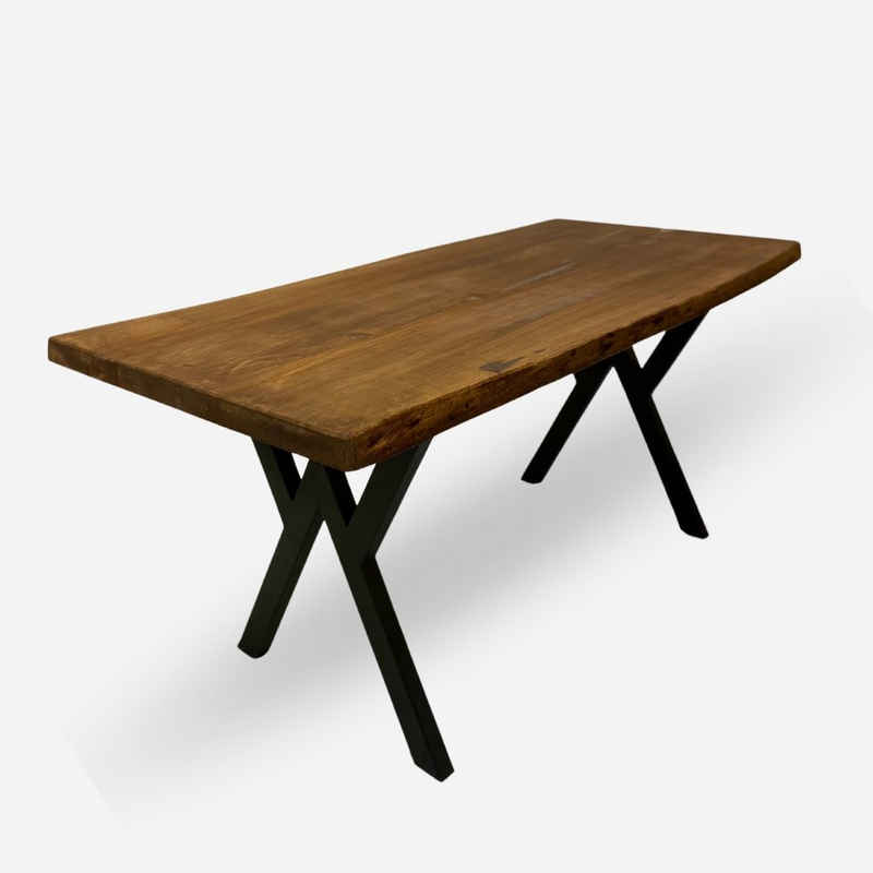 designs4yourhome Esstisch Esstisch Mailand 170x70cm, Baumkante, massiver Tisch aus Nussbaumholz (Massivholz, in verschiedenen Größen)
