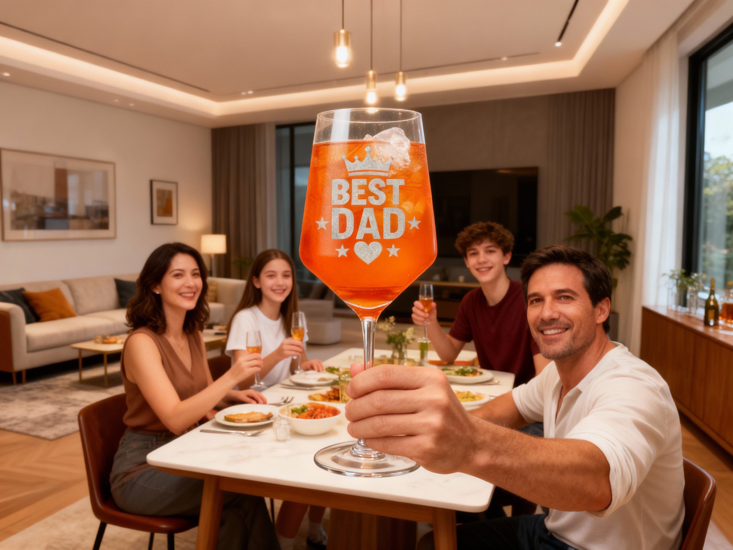 Valhalla Weinglas Gravur "Bester Papa der Welt" 350ml spülmaschinenfest, 1-tlg., Glas, Atemberaubende Darstellung