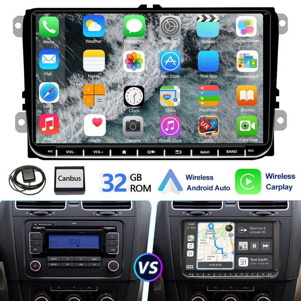 9" Android 14 Für VW GOLF 5 6 Plus Touran Tiguan Polo Passat Caddy Autoradio