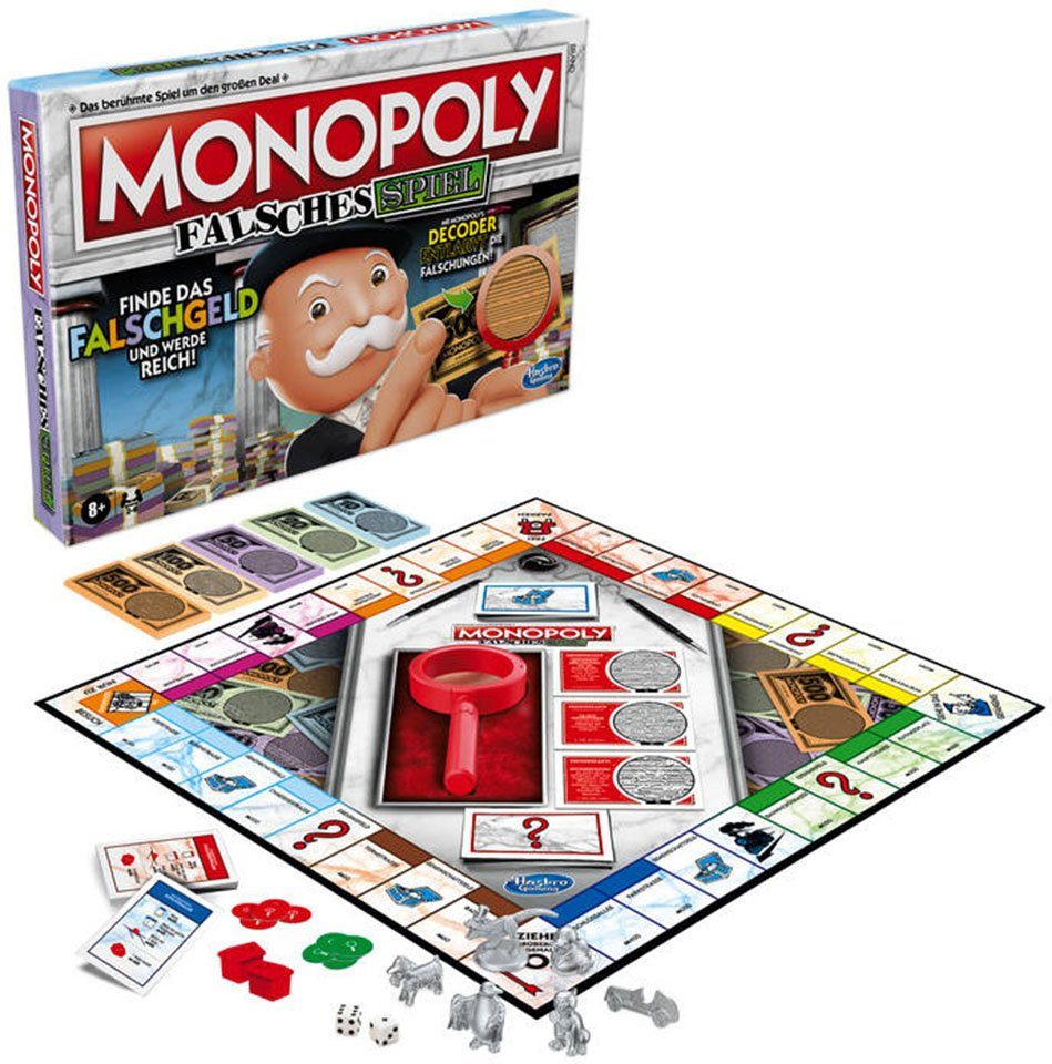 Hasbro Spiel, Gesellschaftsspiel Monopoly Falsches Spiel, Made in Europe