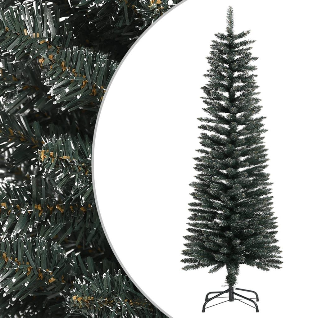 vidaXL Künstlicher Weihnachtsbaum Künstlicher Weihnachtsbaum mit Ständer Schlank Grün 120 cm PVC