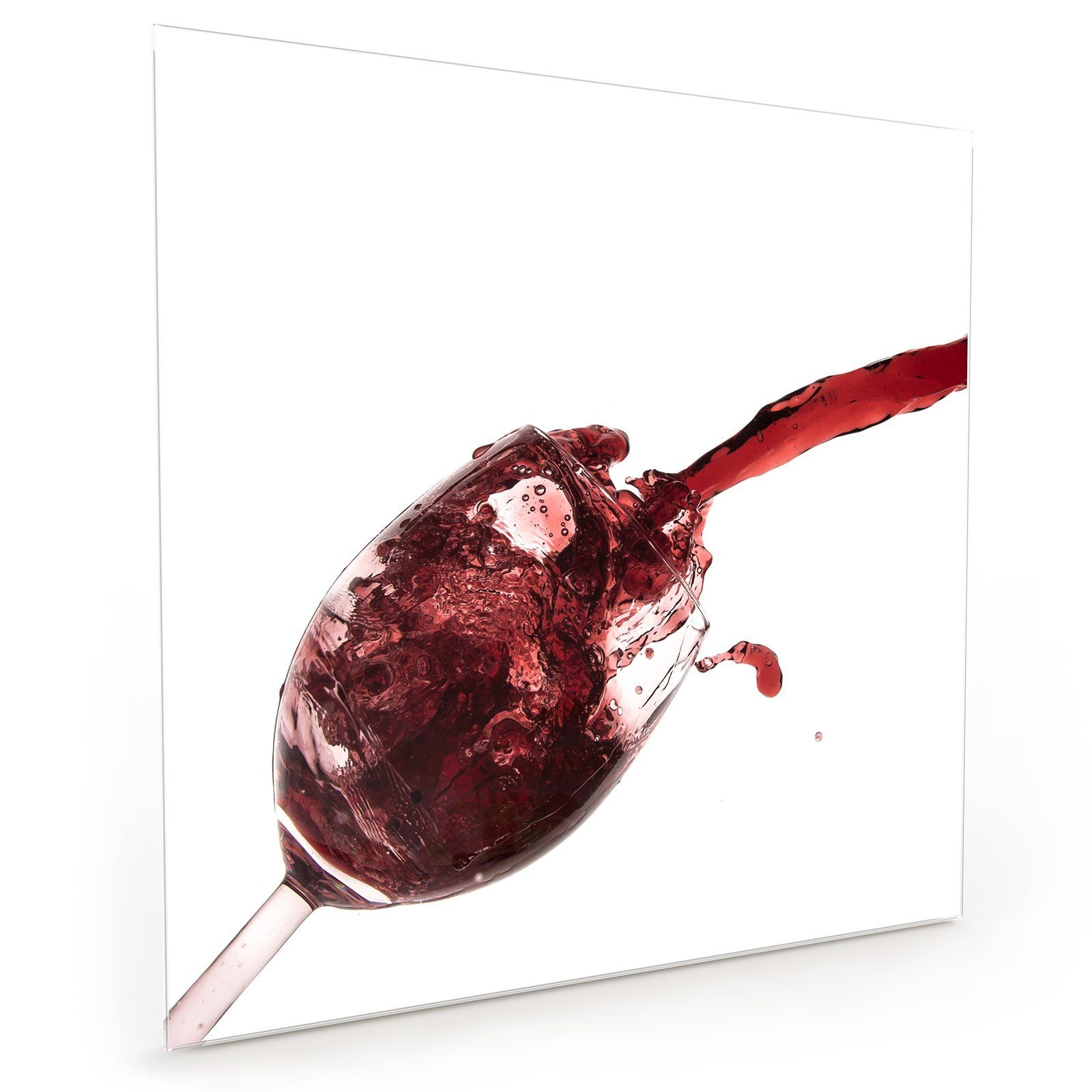 Primedeco Küchenrückwand Spritzschutz Glas Giessen von Rotwein