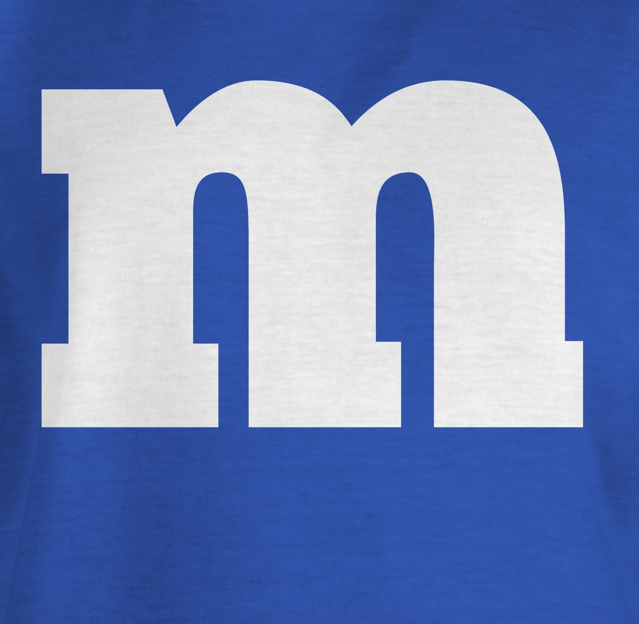 M & Fasching Karneval 1 Shirtracer Royalblau Aufdruck T-Shirt