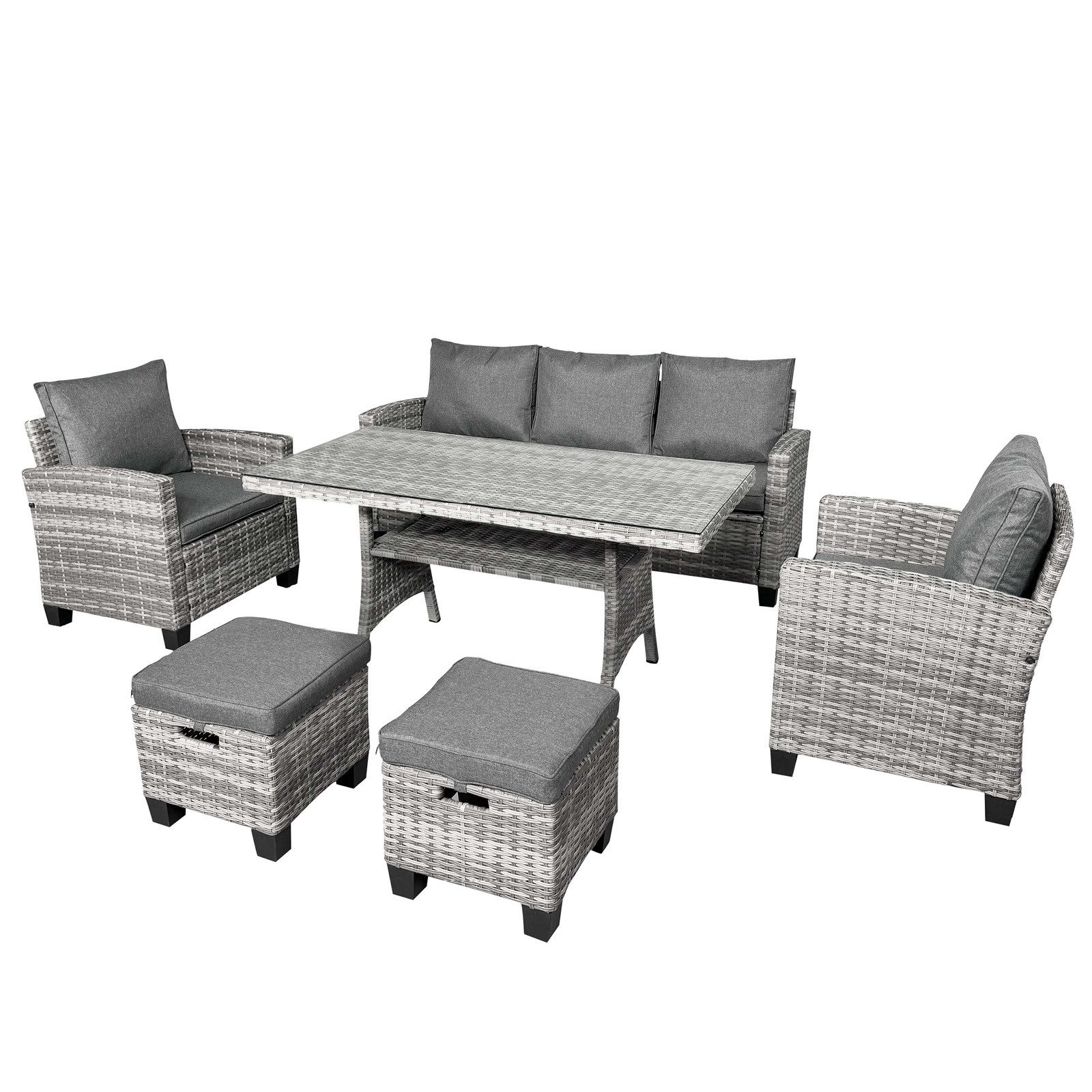 BRAST Gartenlounge-Set Delight, bis zu 7 Personen, viele Farben, inkl. extra Dicke Kissen, TÜV geprüft,Outdoor Loungemöbel Sitzgruppe