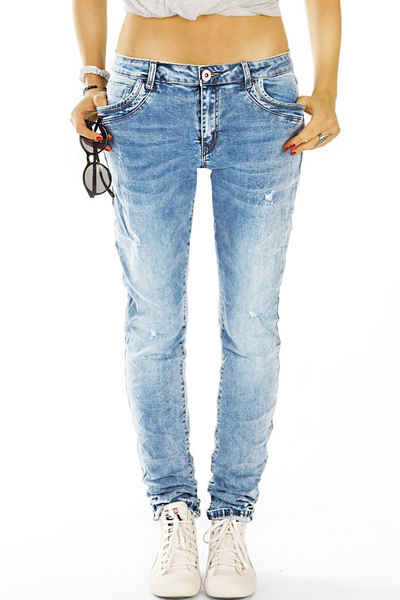 be styled Boyfriend-Jeans destroyed Hüftjeans, relaxed Damenhosen im bequemen used look j20r-1