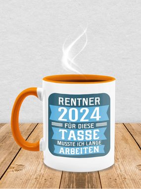Shirtracer Tasse Rentner 2024 - blau, Keramik, Rente Geschenk Kaffeetasse