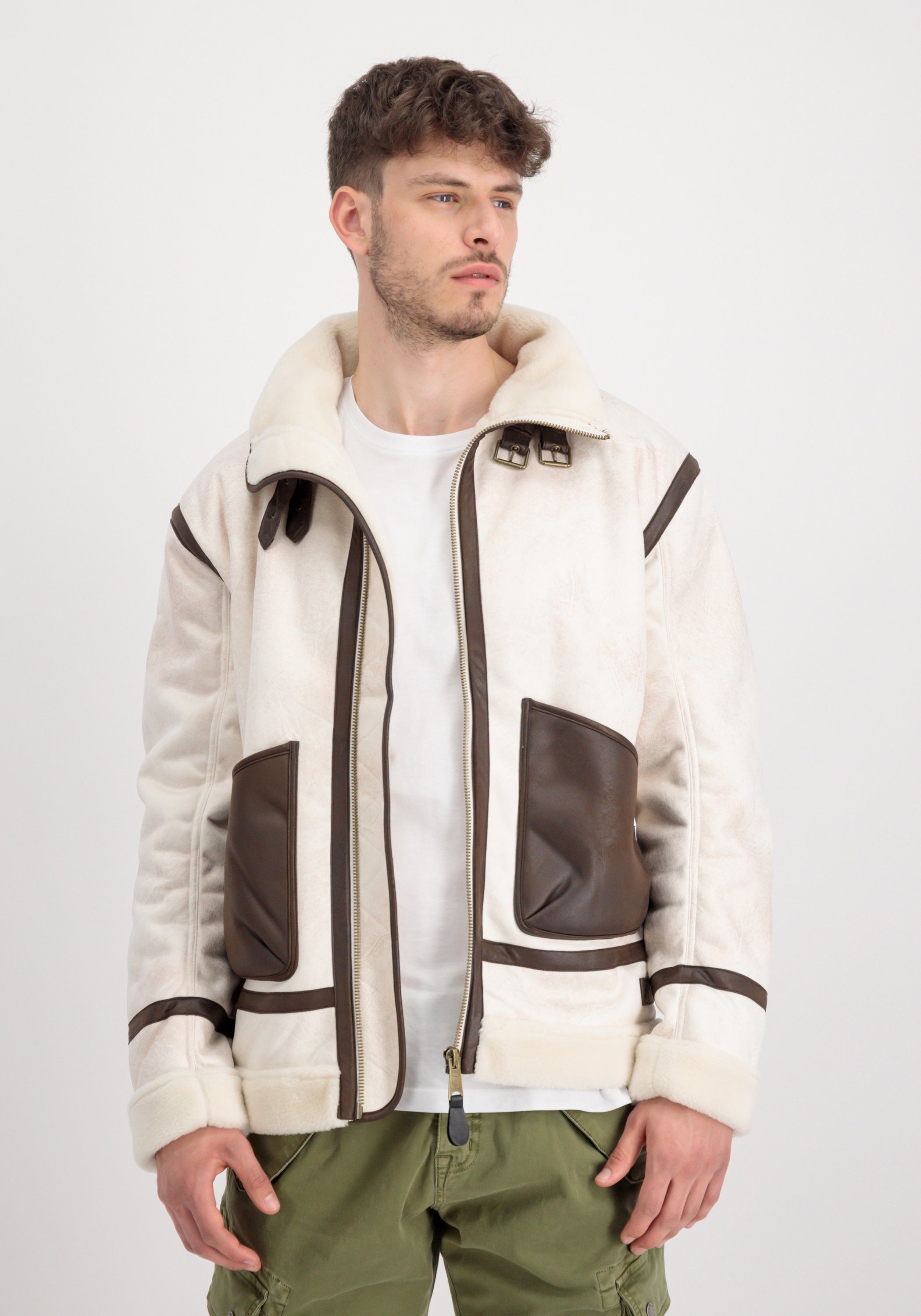 Alpha Industries Lederjacke B-3 Arctic