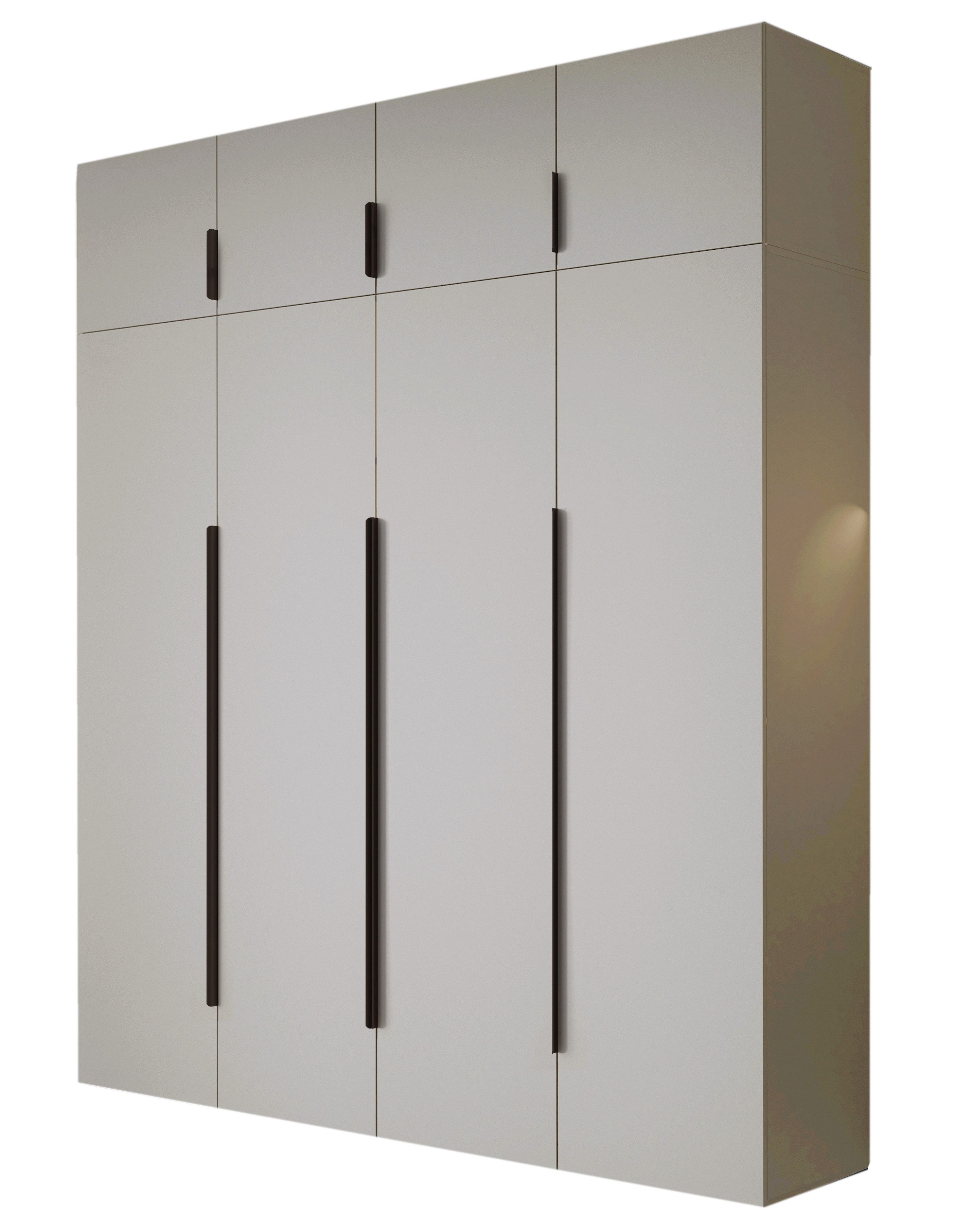 Compleo Drehtürenschrank STELLS mit vier Drehtüren, Kleiderstange, Metallgriffe