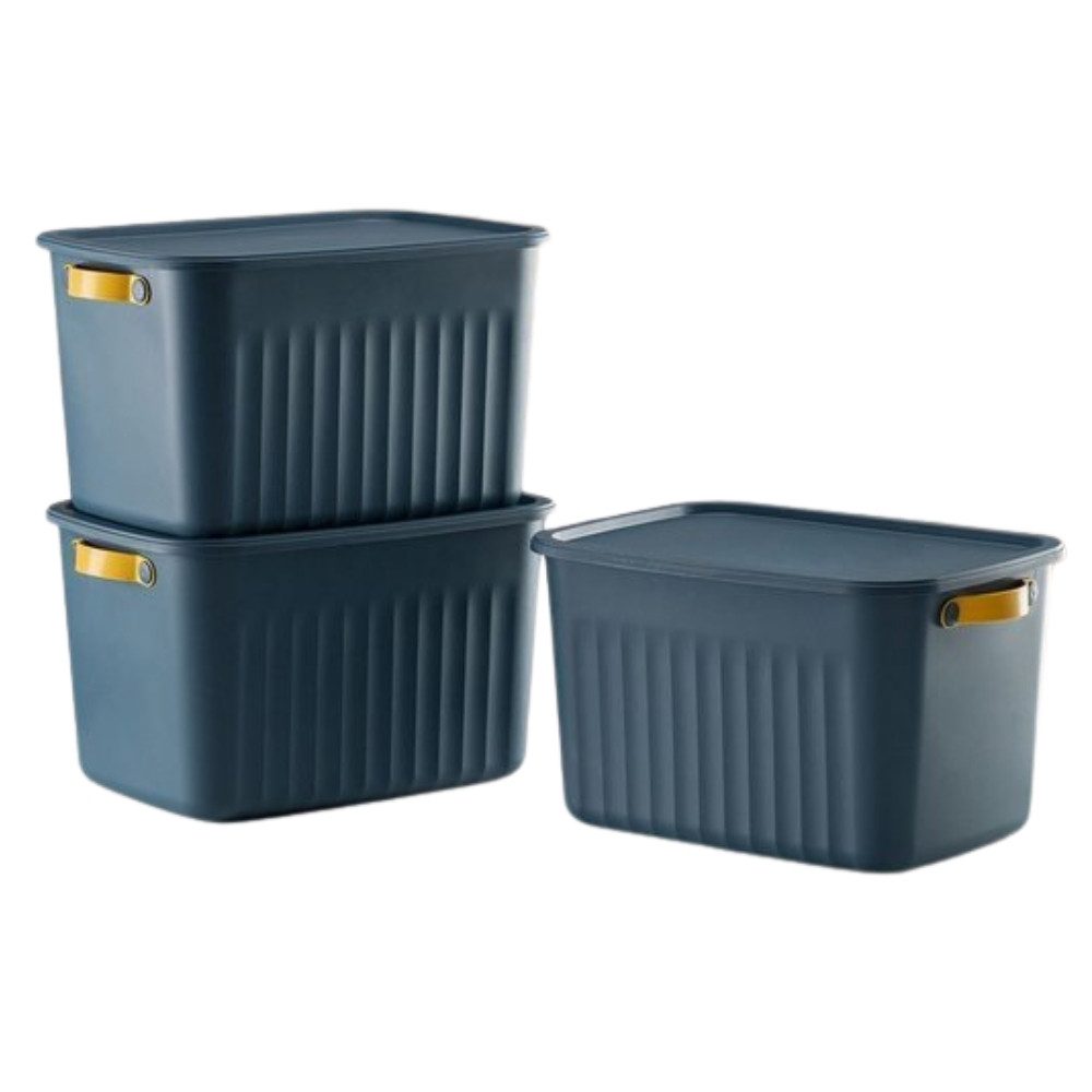Luxury Bites Aufbewahrungsbox mit Deckel, 20L-15L -10L BPA-freie Kunststoff, nestbar und stapelbar (6 Farben, 9 Farbkombiationen, 3er Set)