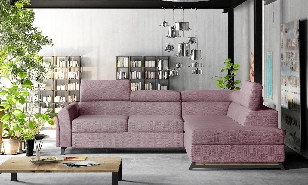JVmoebel Ecksofa, Wohnlandschaft Ecksofa L Form Sessel Set Garnitur Modern Sofa rosa