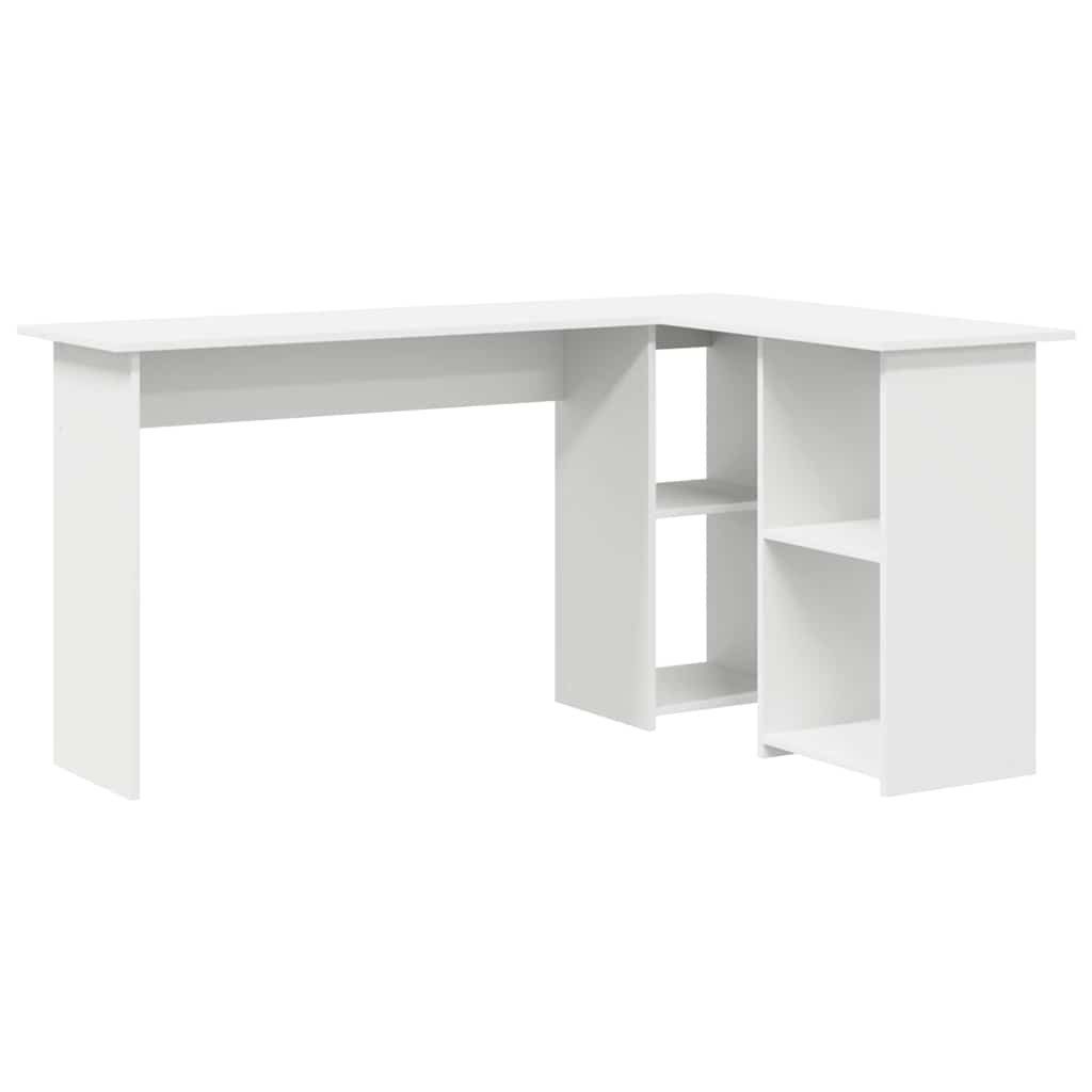 Schreibtisch Schreibtisch mit Regal Weiß 142 x 102 x 73 cm Holzwerkstoff