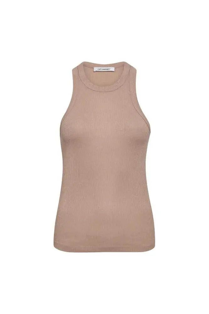 Co'couture Plisseerock Nudefarbenes Tanktop
