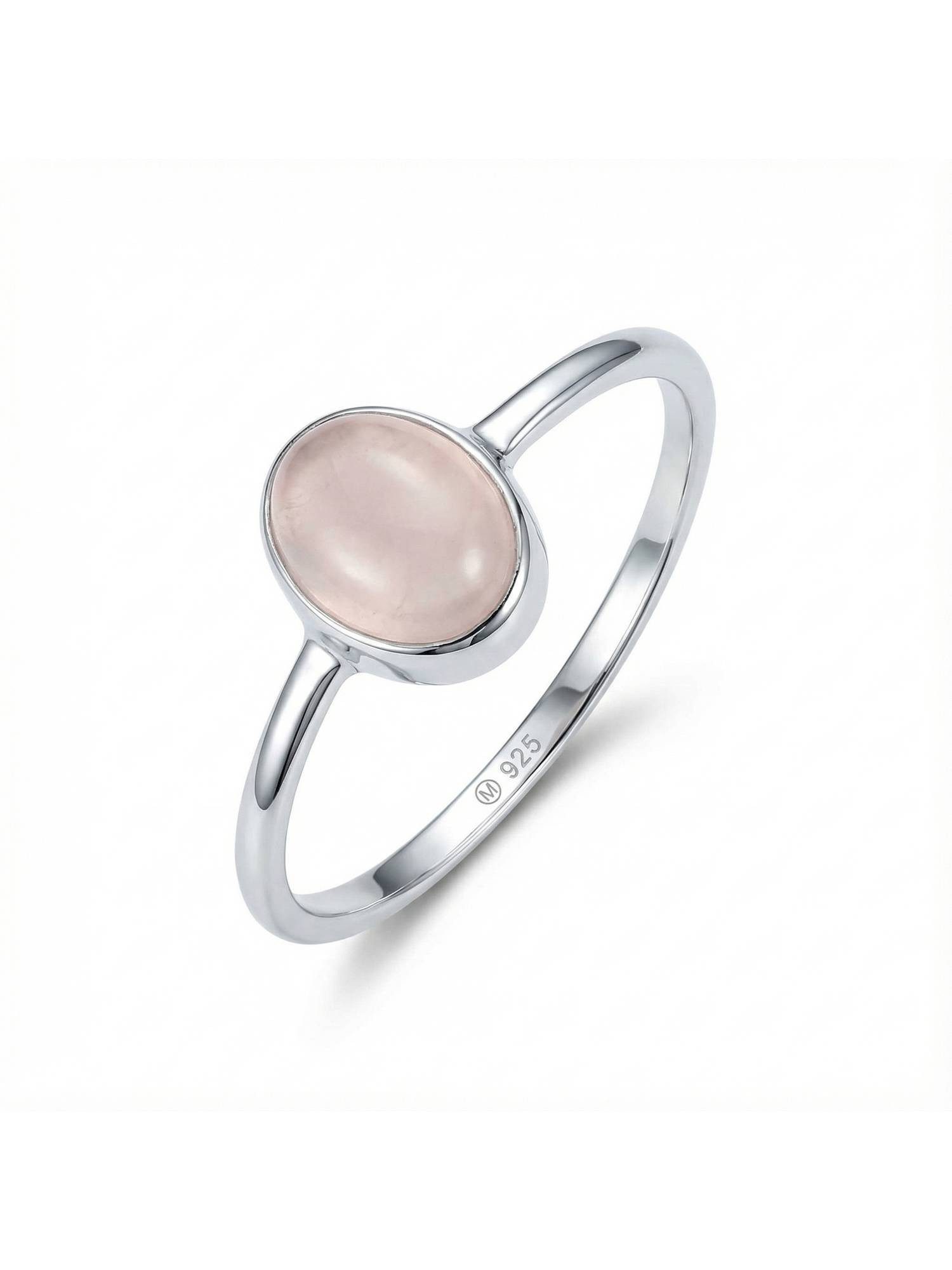 mantraroma Silberring SAMA oval aus 925 Silber mit Rosenquarz (Ring mit Sch günstig online kaufen