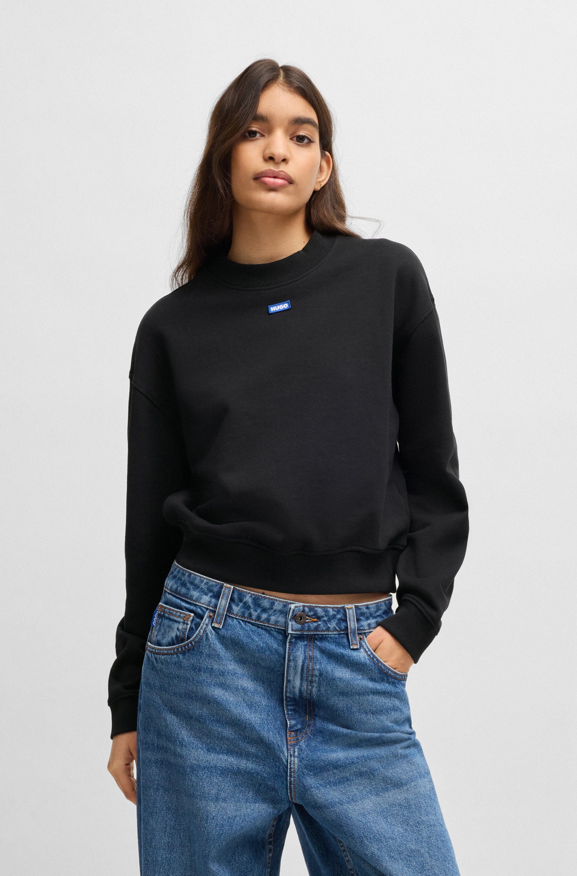 HUGO Blue Sweatshirt Delessa mit Logoaufnäher günstig online kaufen