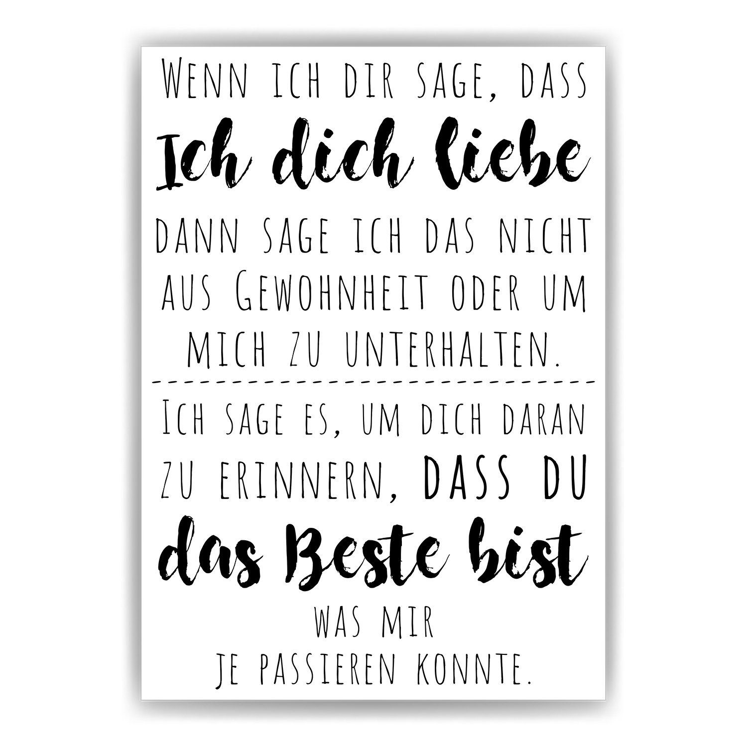 Tigerlino Poster Liebe Kunstdruck Valentinstag Geschenkidee Liebespaar Bild, DIN A4