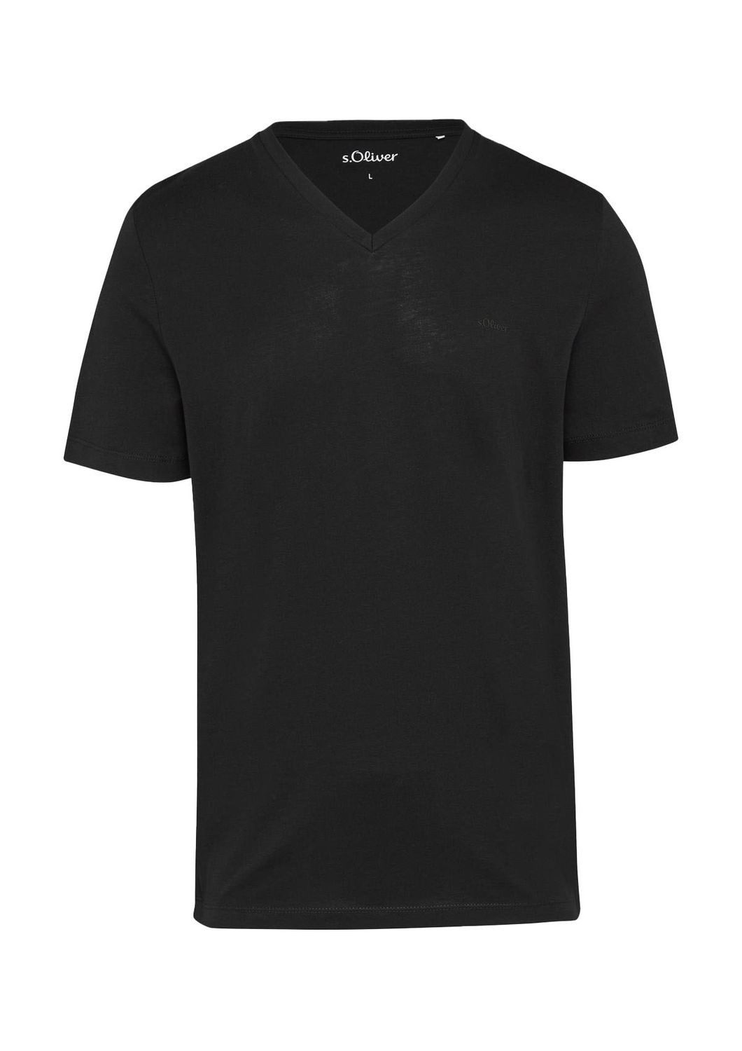 s.Oliver Kurzarmshirt T-Shirt mit V-Ausschnitt und Logo-Print Artwork günstig online kaufen
