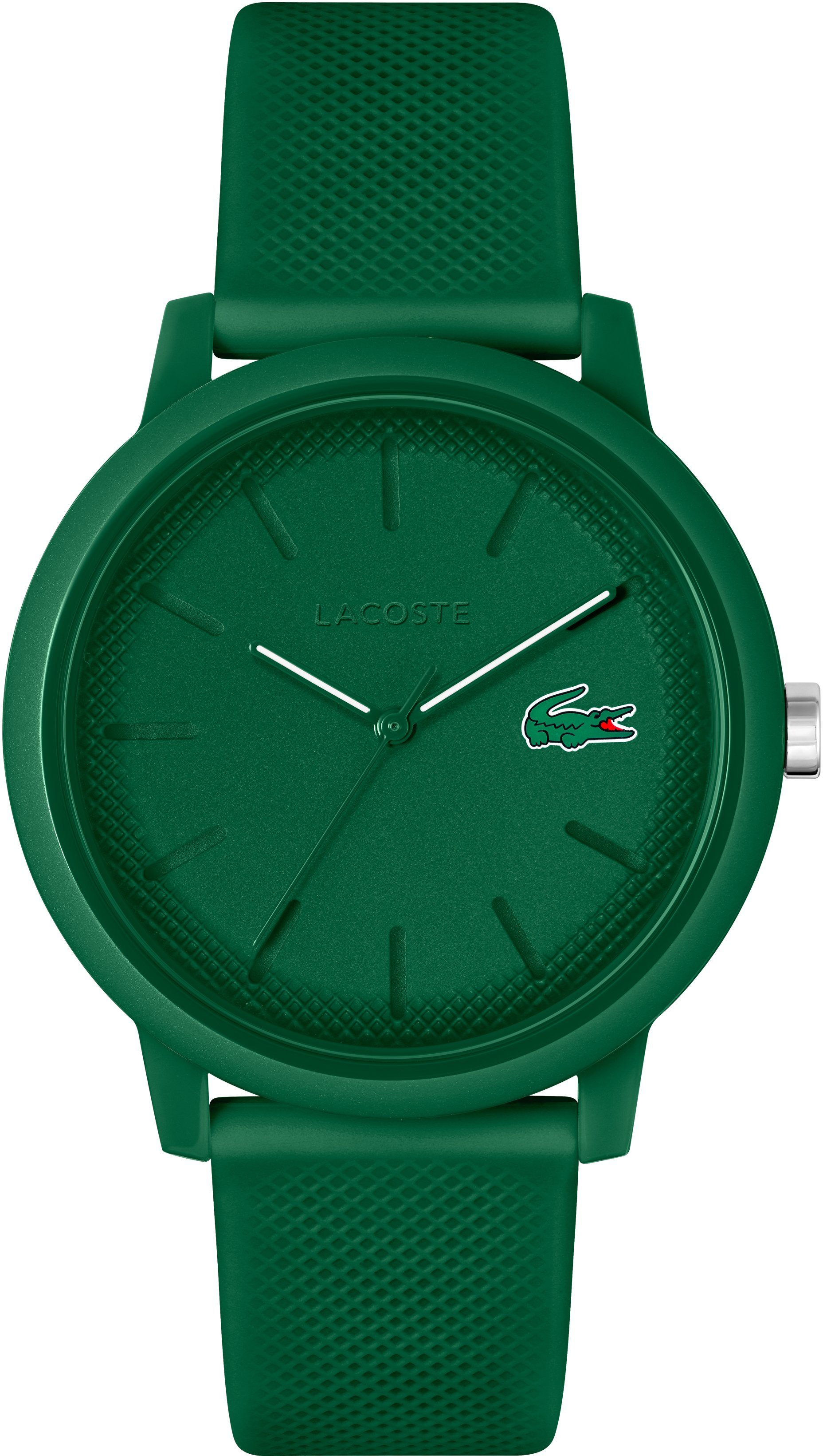 Lacoste Quarzuhr LACOSTE.12.12 2011170, Armbanduhr, Herrenuhr, Mineralglas, Silikonarmband
