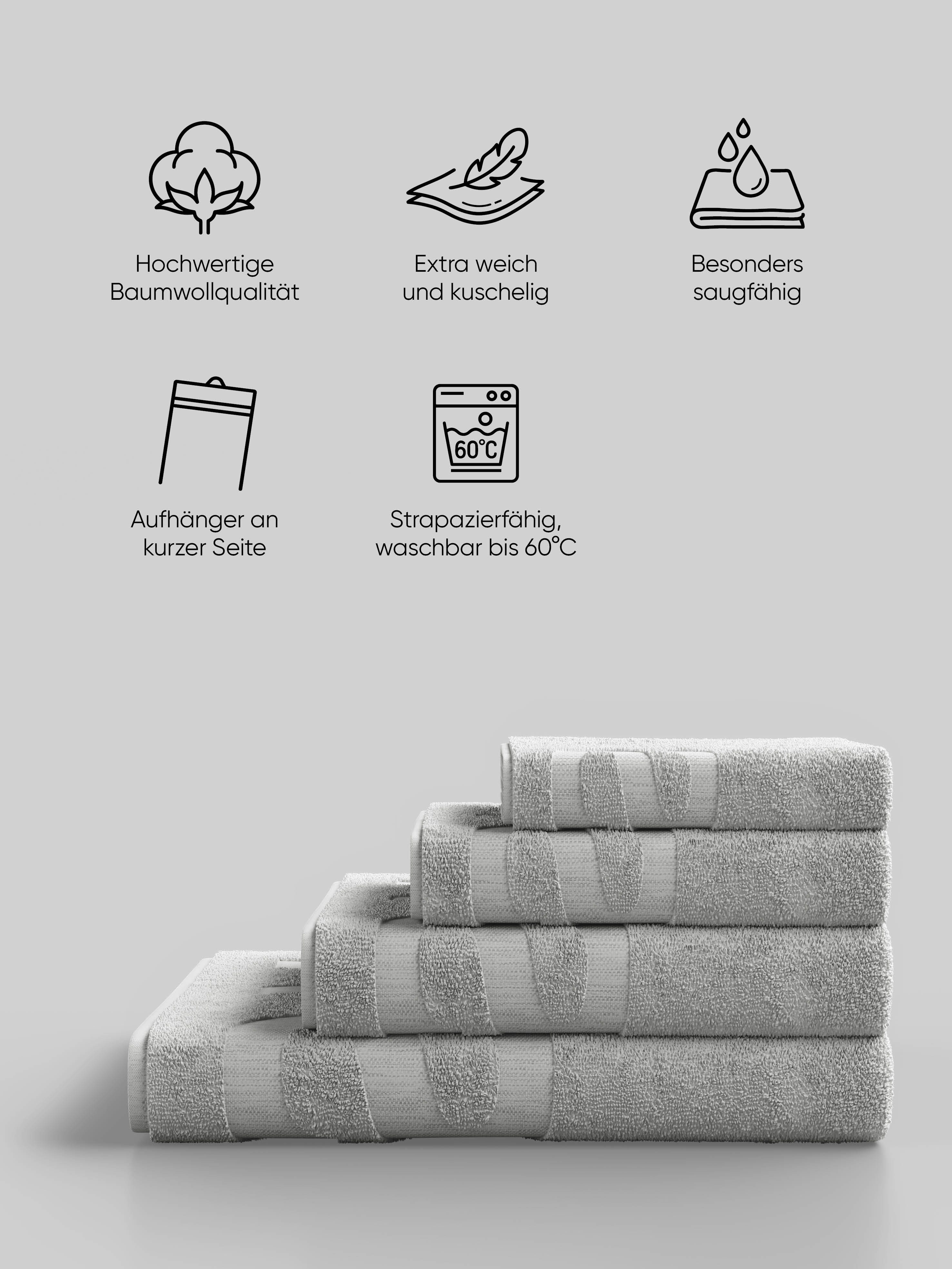 Elbsand Home Handtücher, 100% Baumwolle, extra weich, besonders saugfähig