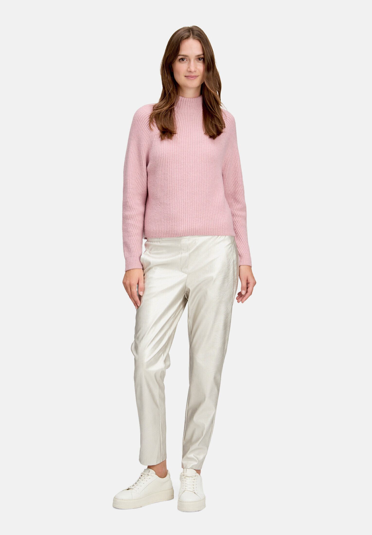 Betty&Co Strickpullover Damen mit hohem Kragen (1-tlg) Kragen