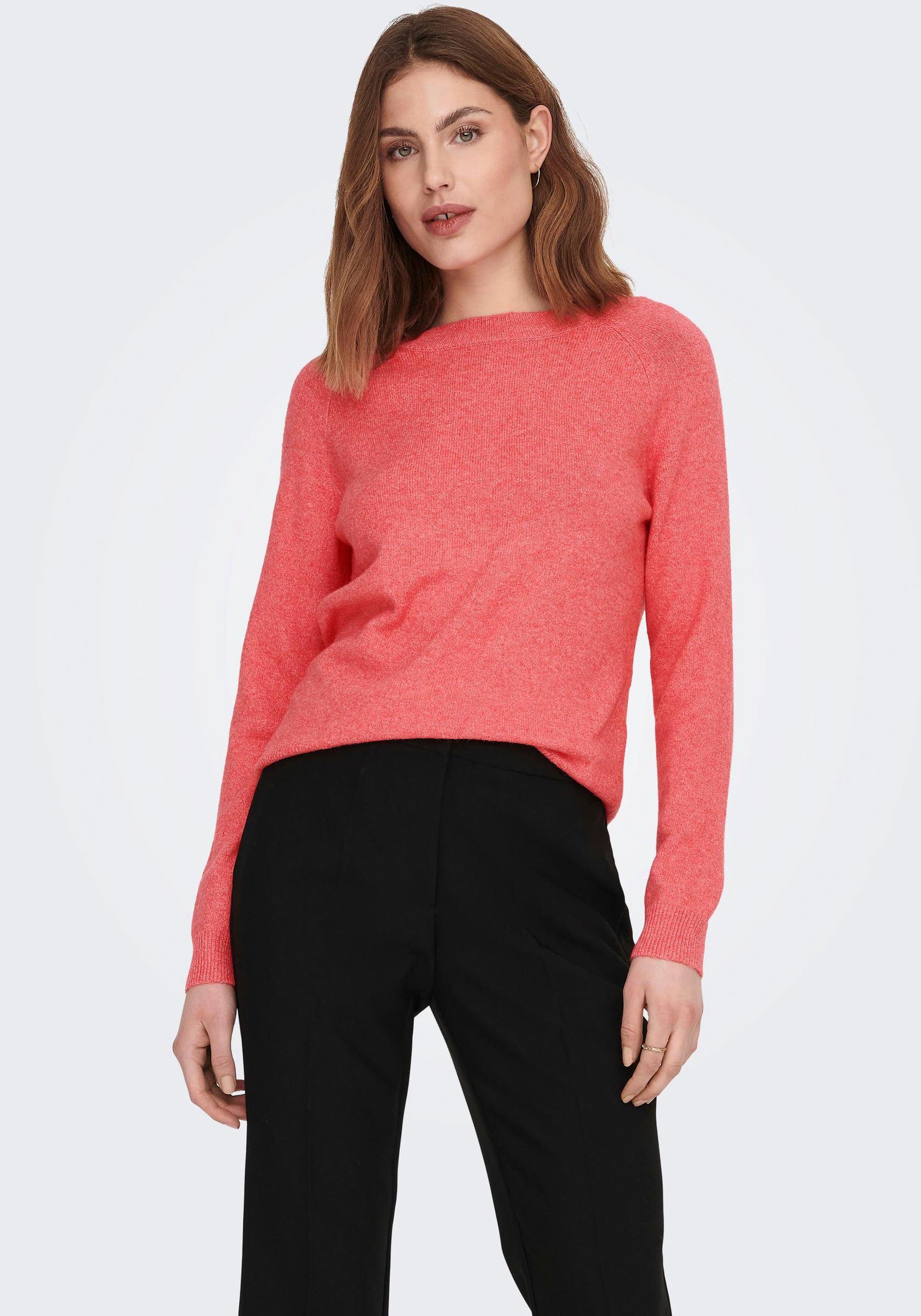 PULLOVER LIFE Kissed NOOS ONLRICA Detail:Melange Coral L/S KNT Sun Strickpullover ONLY