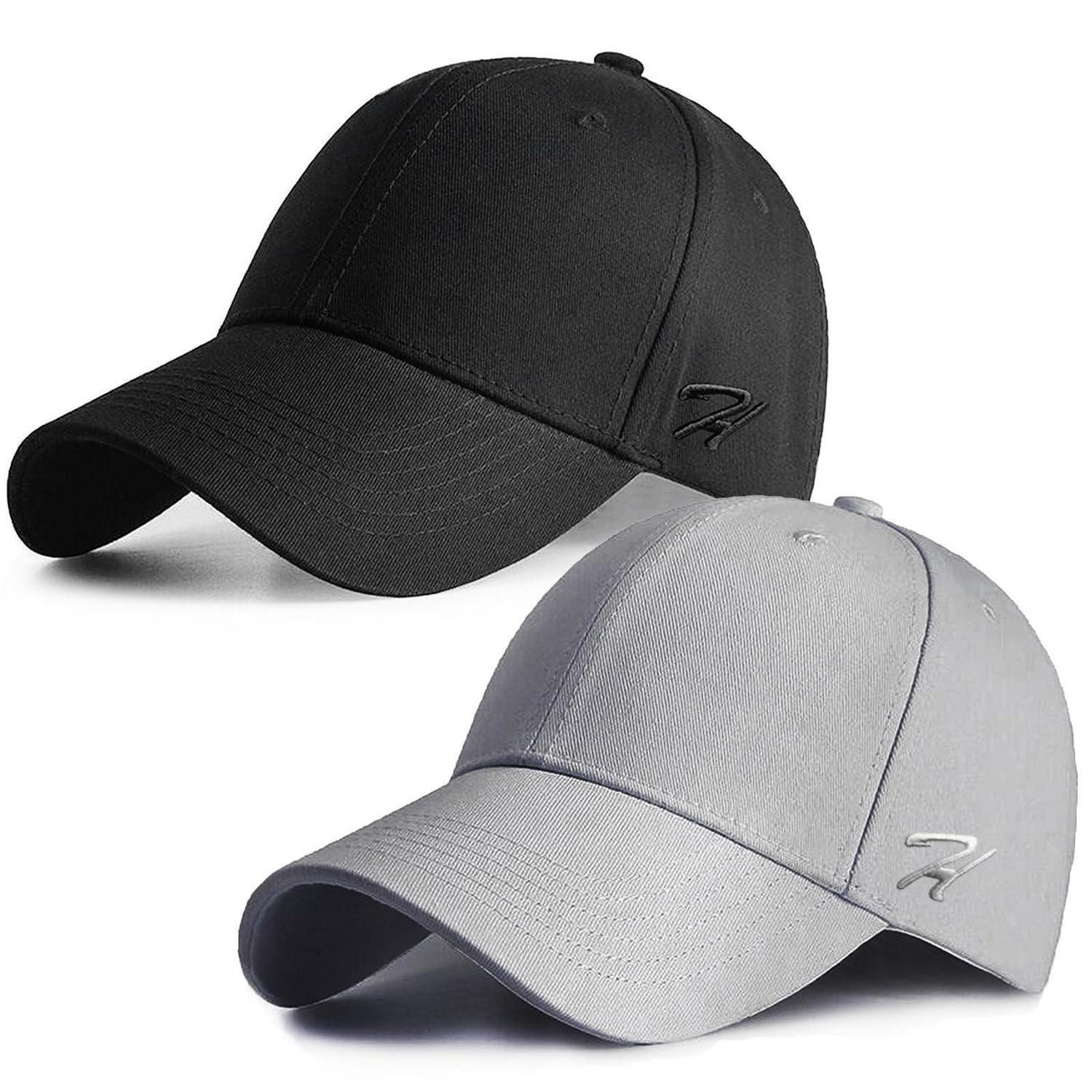 LuxusKollektion Baseball Cap Baseballcap Herren Damen Baumwolle verstellbar Schwarz+Grau