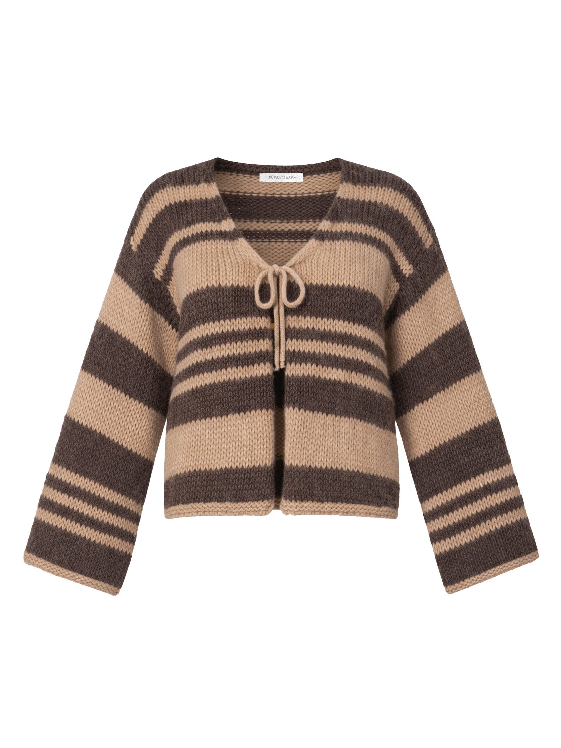 Cardigan Gestreifte Strickjacke für Damen