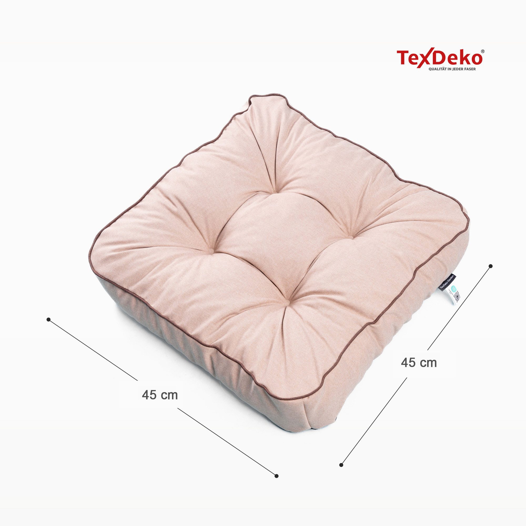 TexDeko Stuhlkissen Loungekissen 2-tlg. Set Gartenpolster für Rattanmöbel, günstig online kaufen