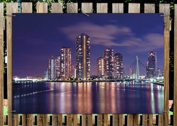 Wallario Sichtschutzzaunmatten Tokyo- Skyline bei Nacht