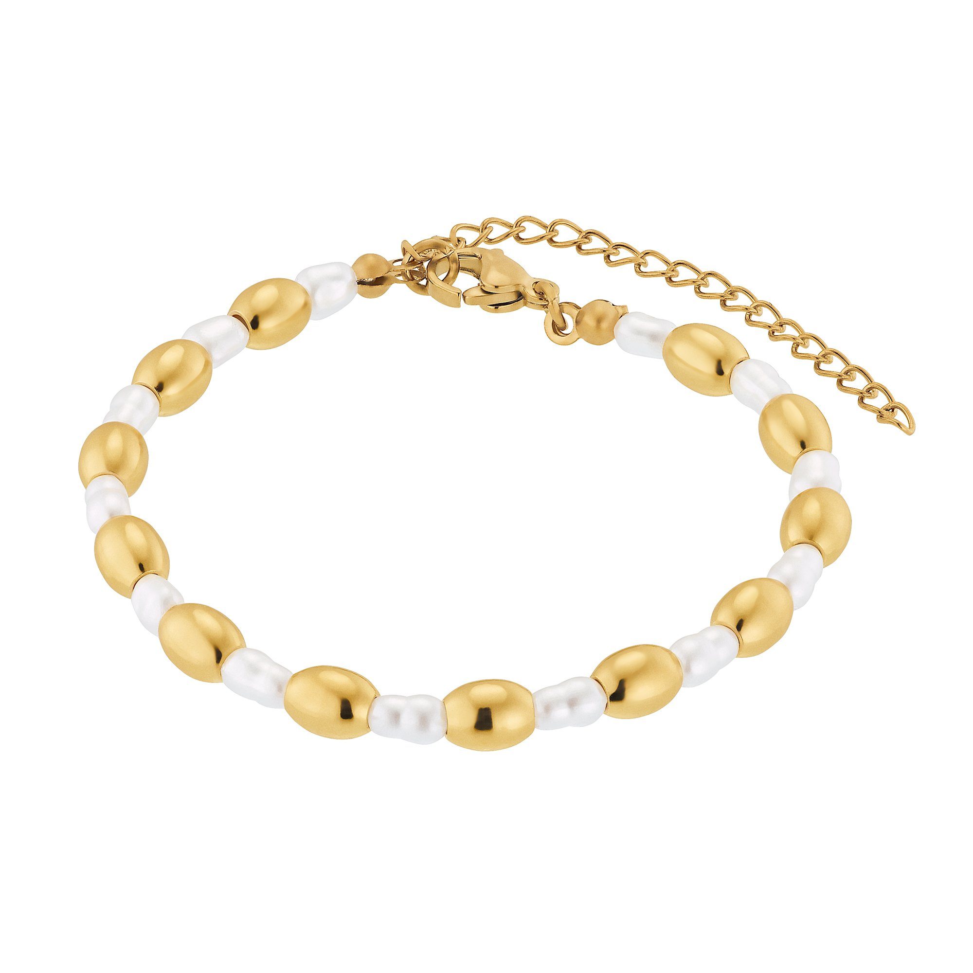 Heideman Armband Maya silberfarben poliert (Armband, inkl. Geschenkverpackung), Armkette für Frauen mit Perle goldfarben | Edelstahlarmbänder