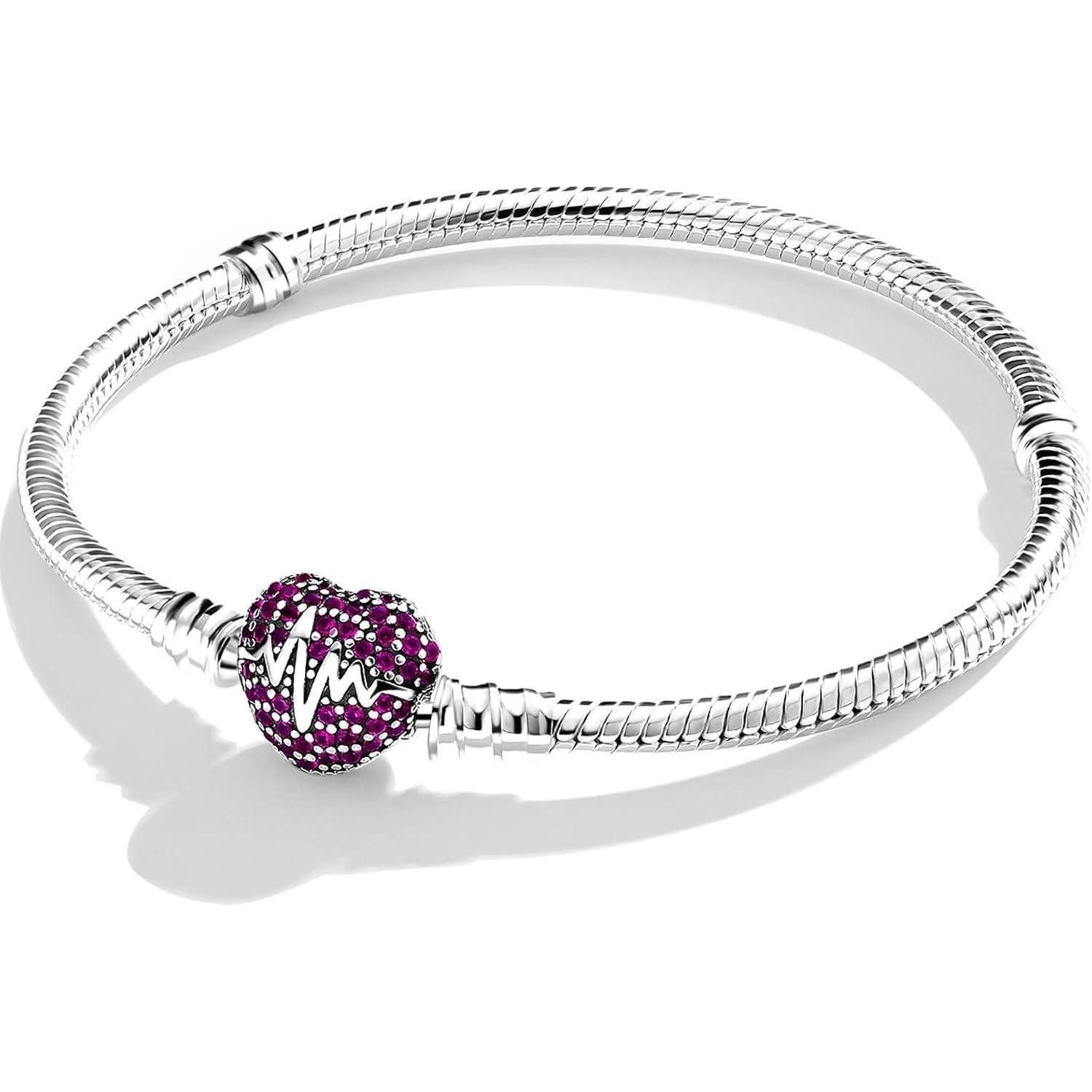 LuxusKollektion Charm-Armband Armband Schlangen Kugelverschluss Damen Charm 925 Silber BR001B 20CM