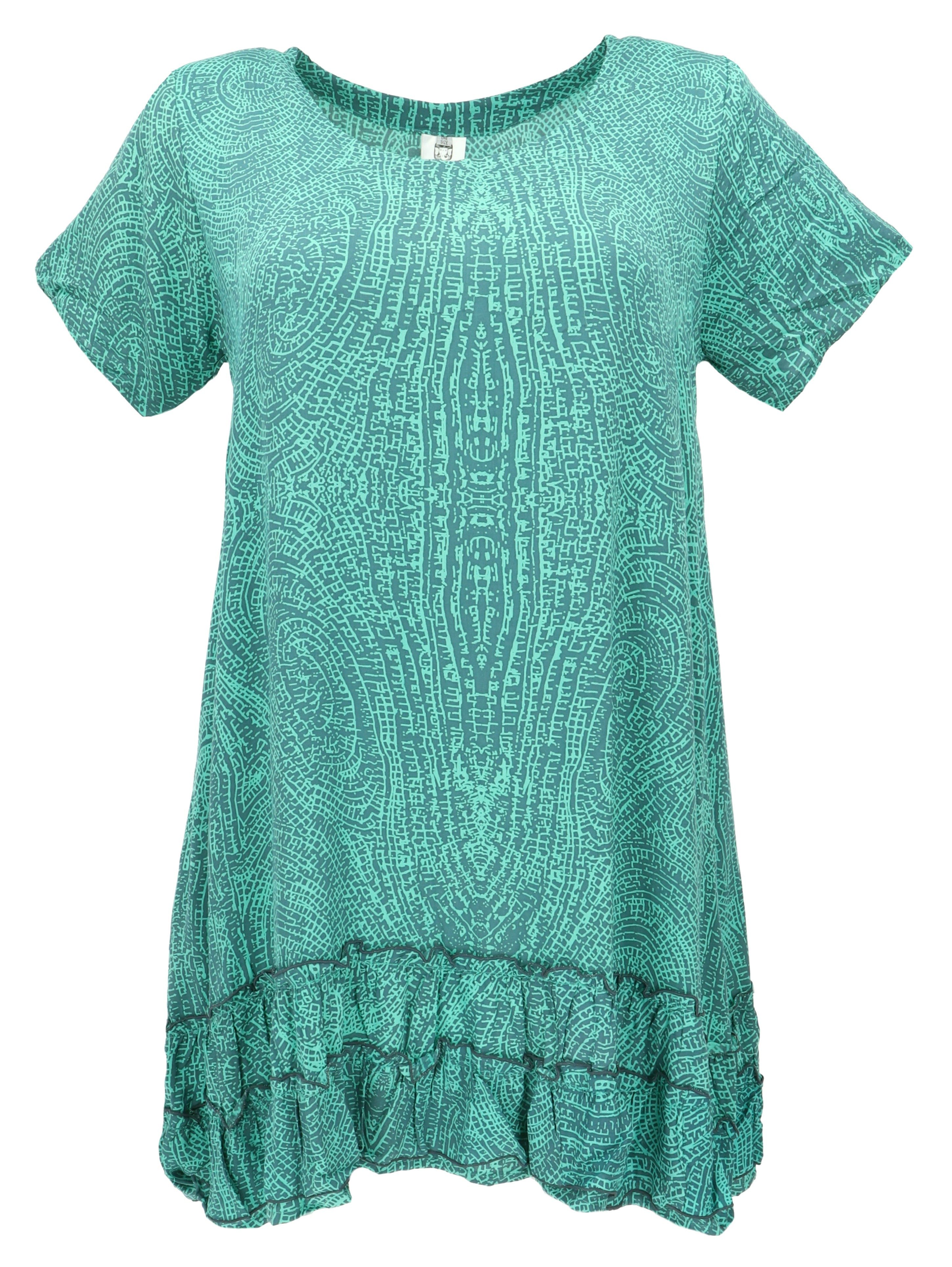 Guru-Shop Midikleid Boho Strandkleid, Minikleid - petrol alternative Beklei günstig online kaufen