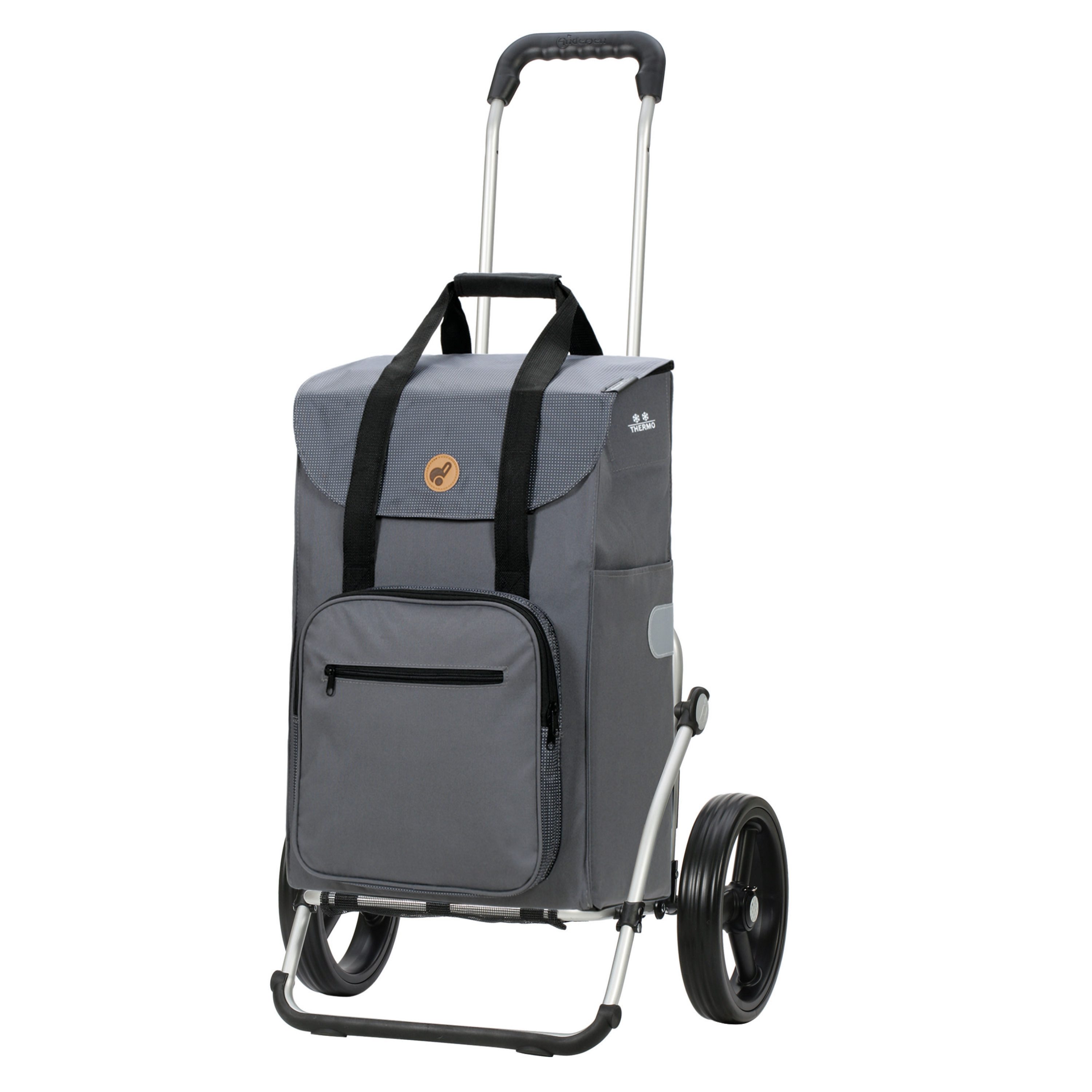 Andersen Einkaufstrolley Royal Shopper Wismar silbergrau, Thermofach 15 Liter, klappbar, belastbar bis 50kg, wasserabweisend