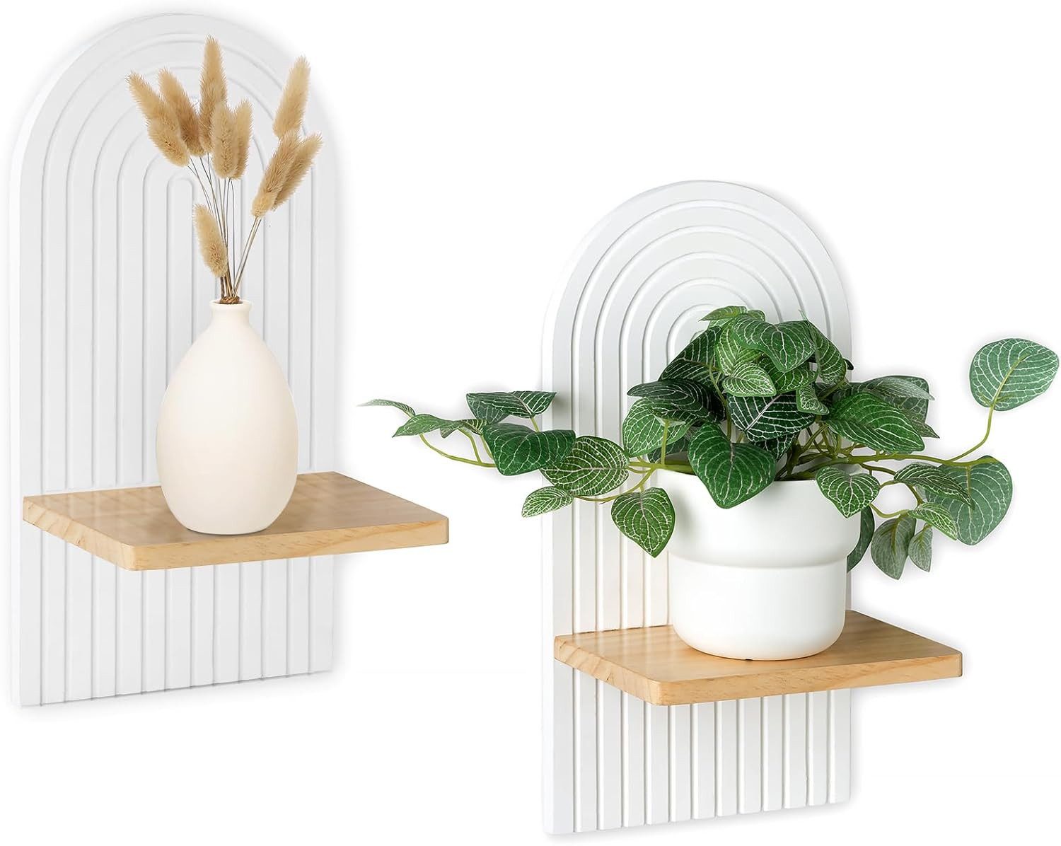 Holz Lichter Wandregal Schweberegal, Küchenregal, Pflanzenregal Boho Holz W günstig online kaufen