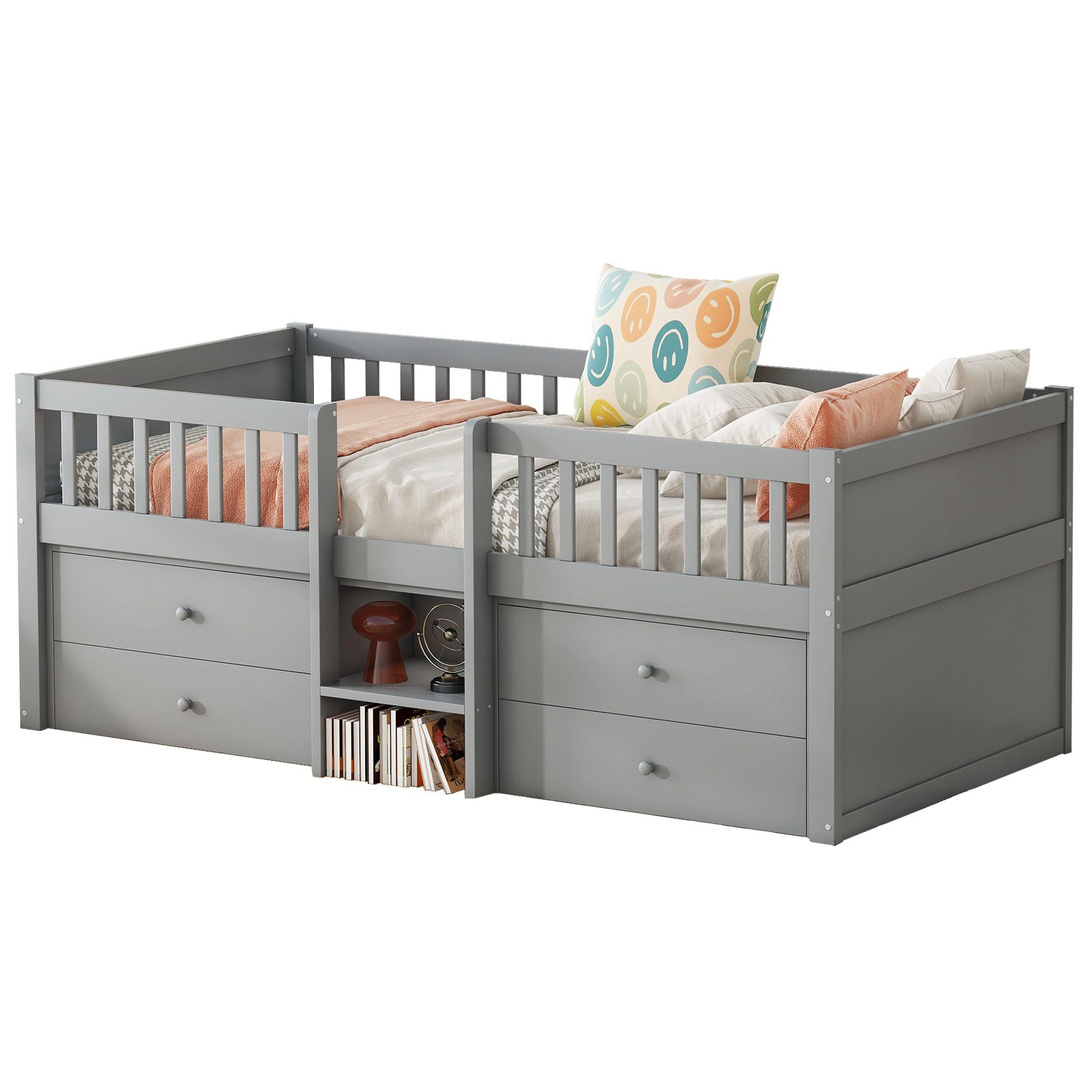 Gotagee Kinderbett Halbhohes Bett Multifunktionsbett Einzelbett günstig online kaufen
