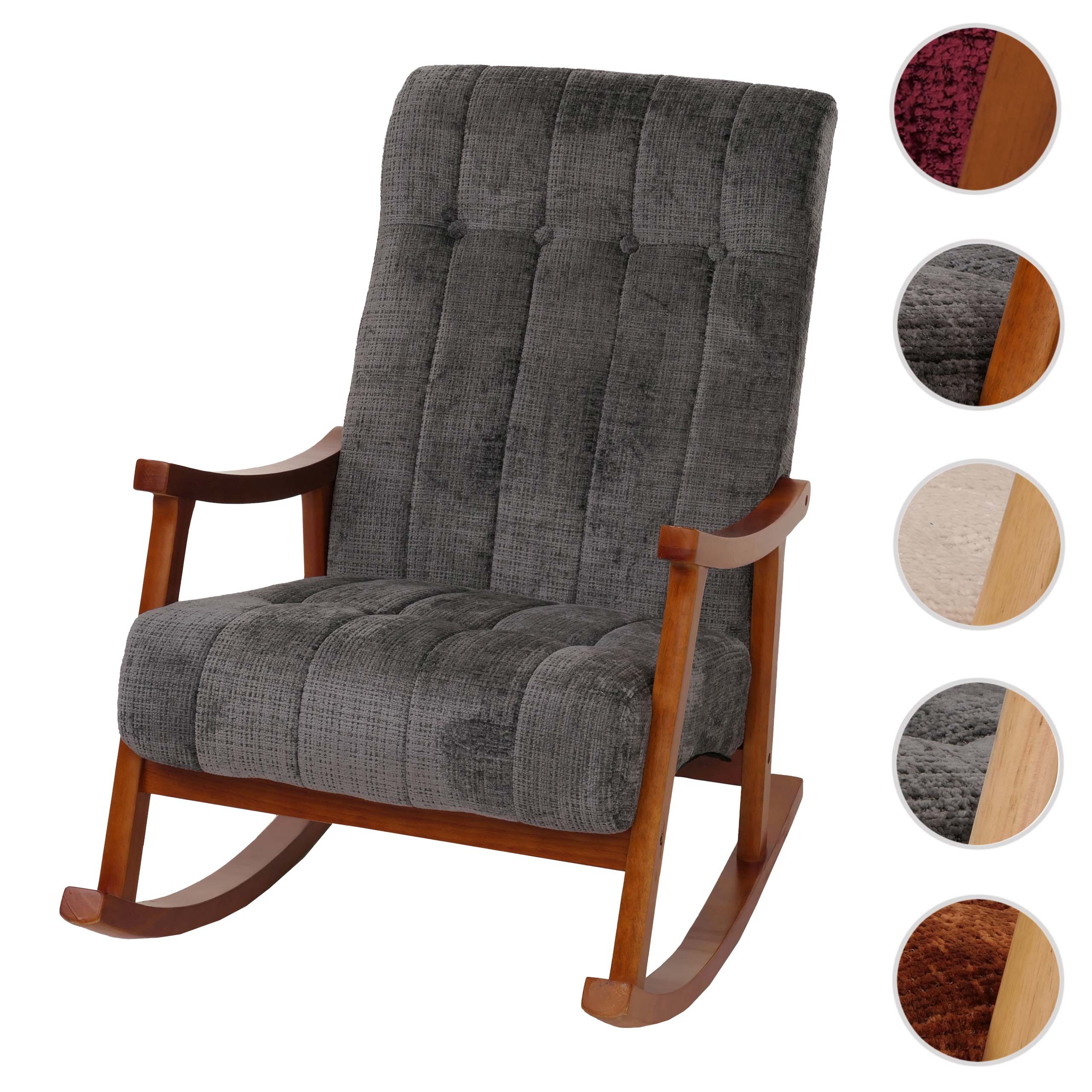 MCW Schaukelstuhl MCW-K10-C, Große Sitzfläche mit Nosagfederung, mit dekorativen Zierknöpfen