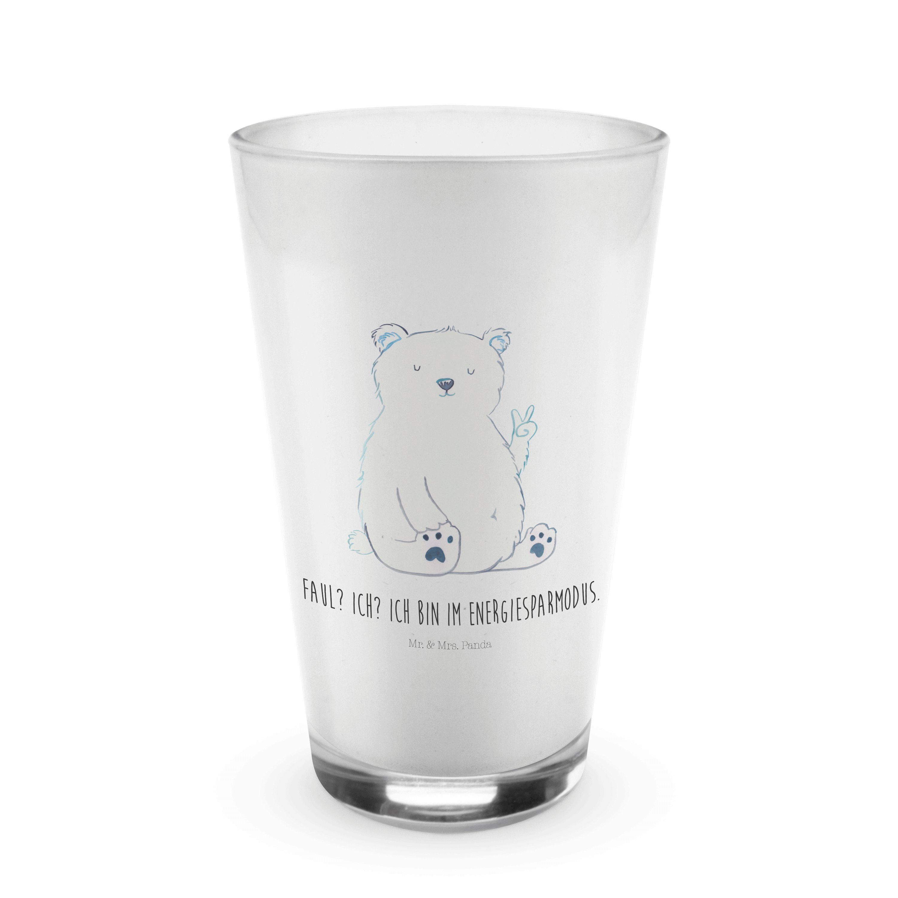 Mr. & Mrs. Panda Glas Eisbär Faul - Transparent - Geschenk, Glas, Latte Macchiato, Teddy, C, Premium Glas
