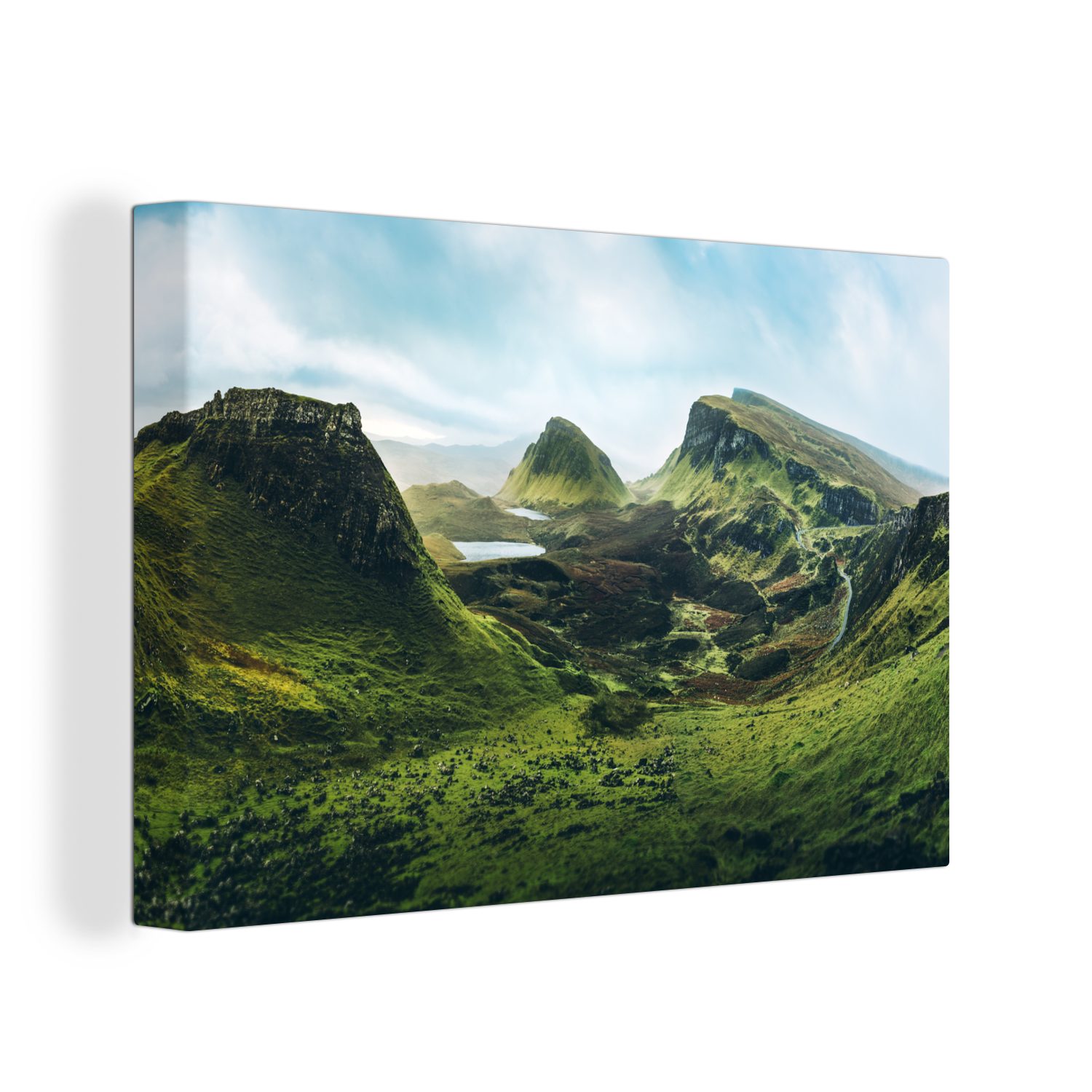 OneMillionCanvasses® Leinwandbild Blick von den Bergen auf der Isle of Skye in Schottland, (1 St), Wandbild Leinwandbilder, Aufhängefertig, Wanddeko, 30x20 cm | Leinwandbilder