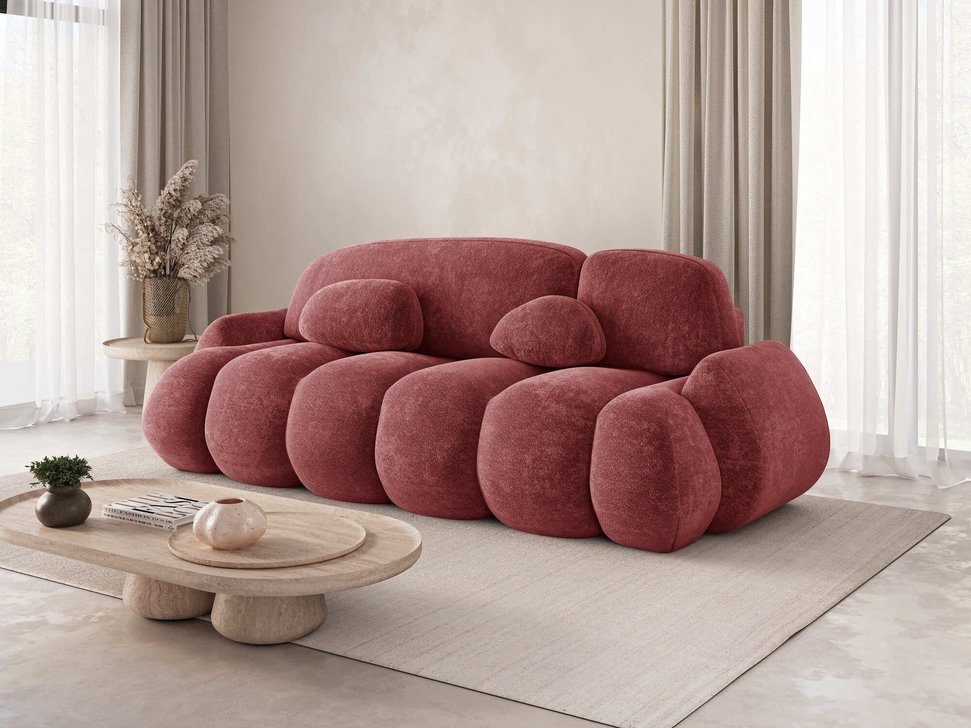 MOEBLO Schlafsofa STONE, Design Schlafsofa mit Schlaffunktion - modernes Sofa mit Bettkasten, frei stellbar, inklusive Kissen, Couch Polstermöbel Sitzmöbel Wohnzimmermöbel 3-Sitzer-Sofa Stoffsofa, (BxHxT): 270 x 103 x 113 cm