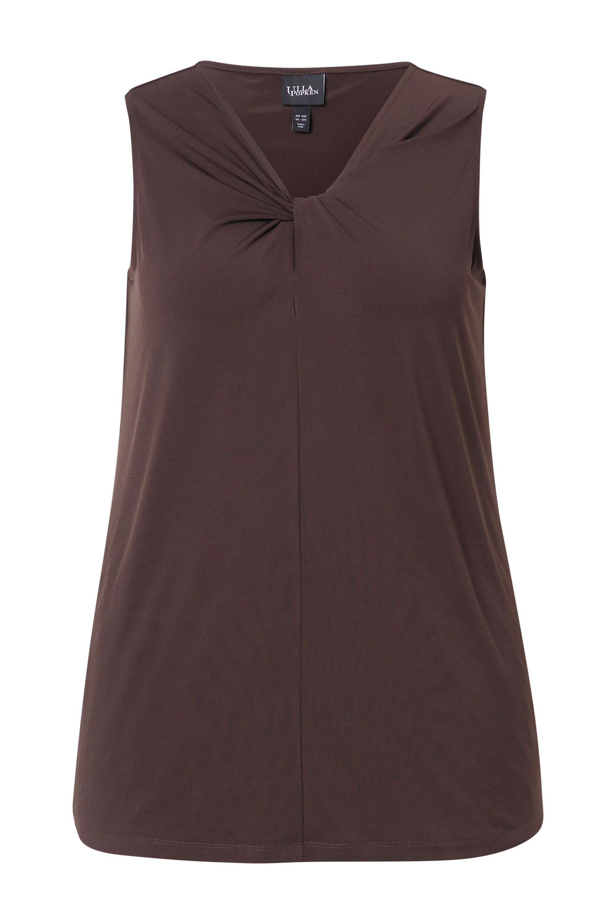 Ulla Popken Longtop Top drapiert V-Ausschnitt günstig online kaufen