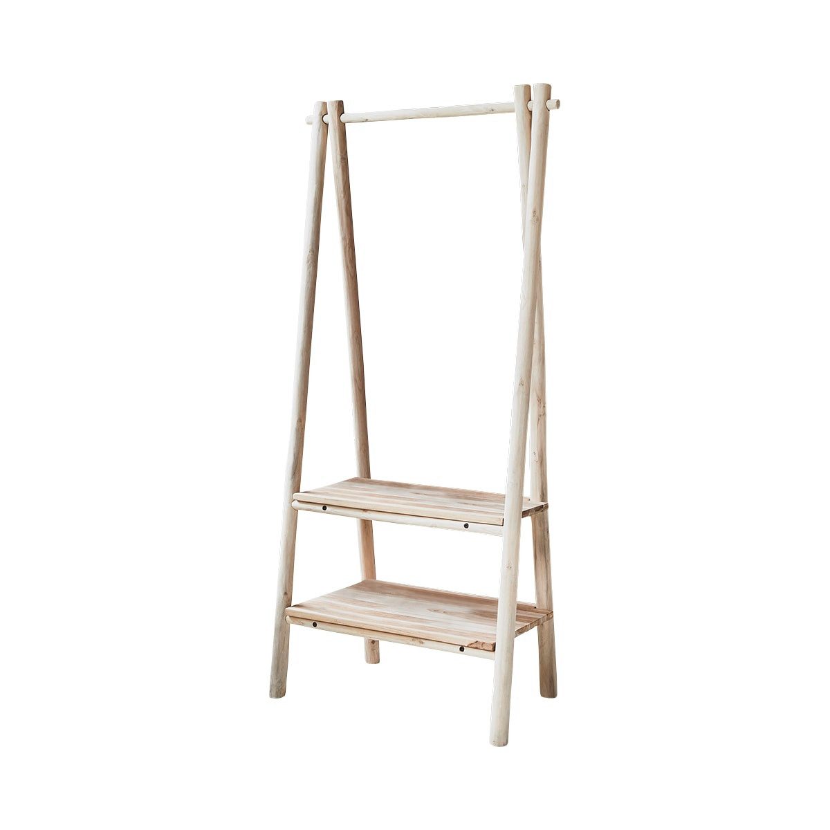 Tikamoon Garderobenschrank Kleiderablage aus Teakholz 160 Kilim