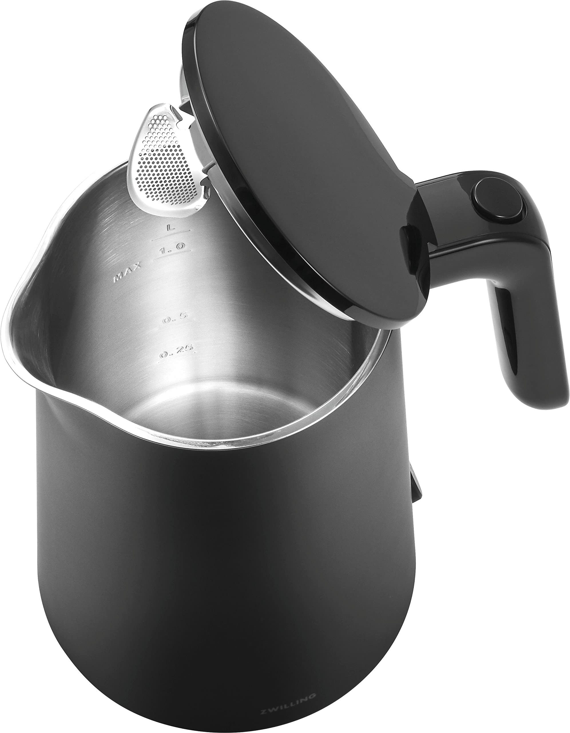 Zwilling Wasserkocher 1021542 Enfinigy, Kompakter Wasserkocher mit Doppelwand, 1L, 1850W, schwarz