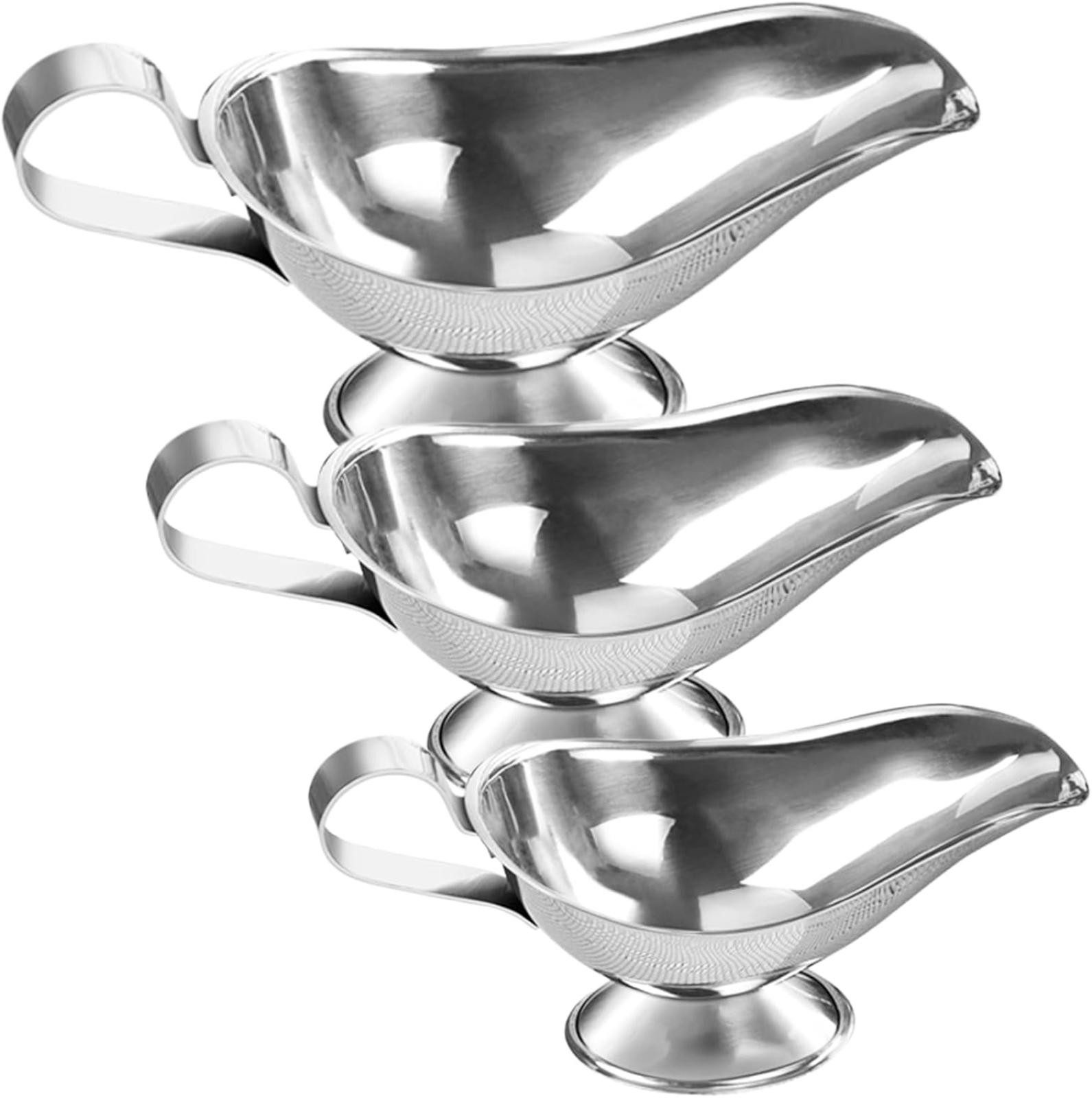 FELIXLEO Sauciere 3 Stück Sauciere Edelstahl, 3 Größen Saucenschüssel, Saucen, (1-tlg)