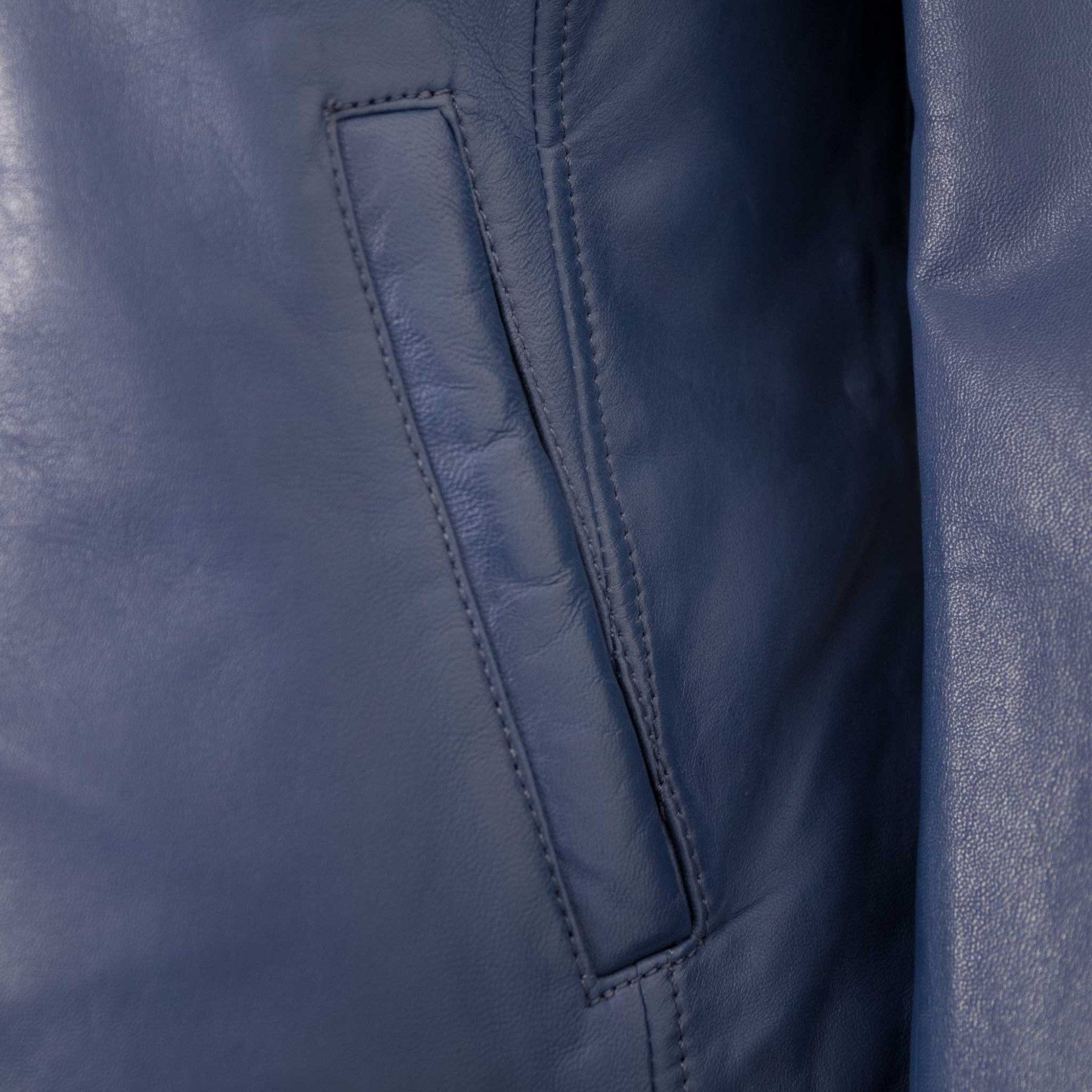 Jilani Lederjacke Alisa Jilani - Damen Lederjacke Lammnappa dunkelblau – Bild 5 von 5